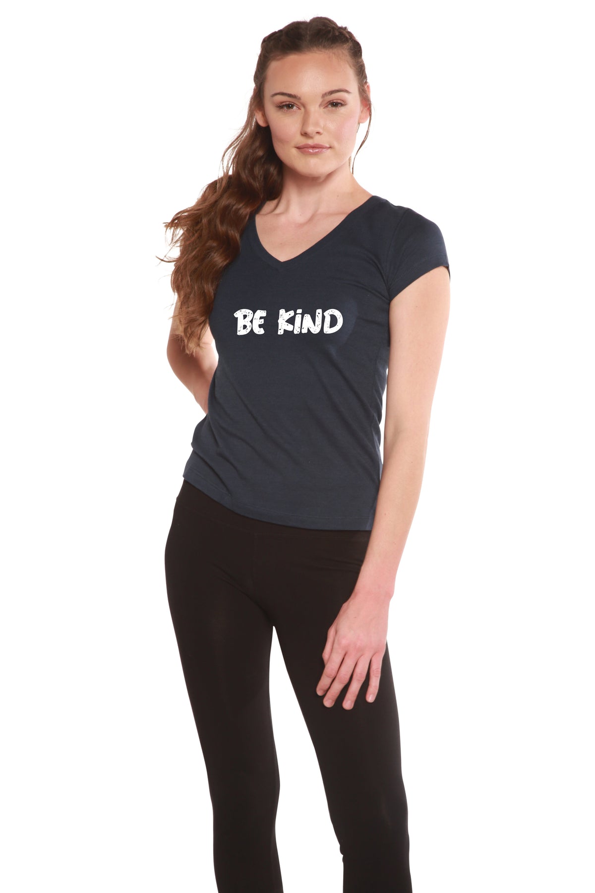Be Kind Bamboo V-Neck Cap Sleeve T-Shirt