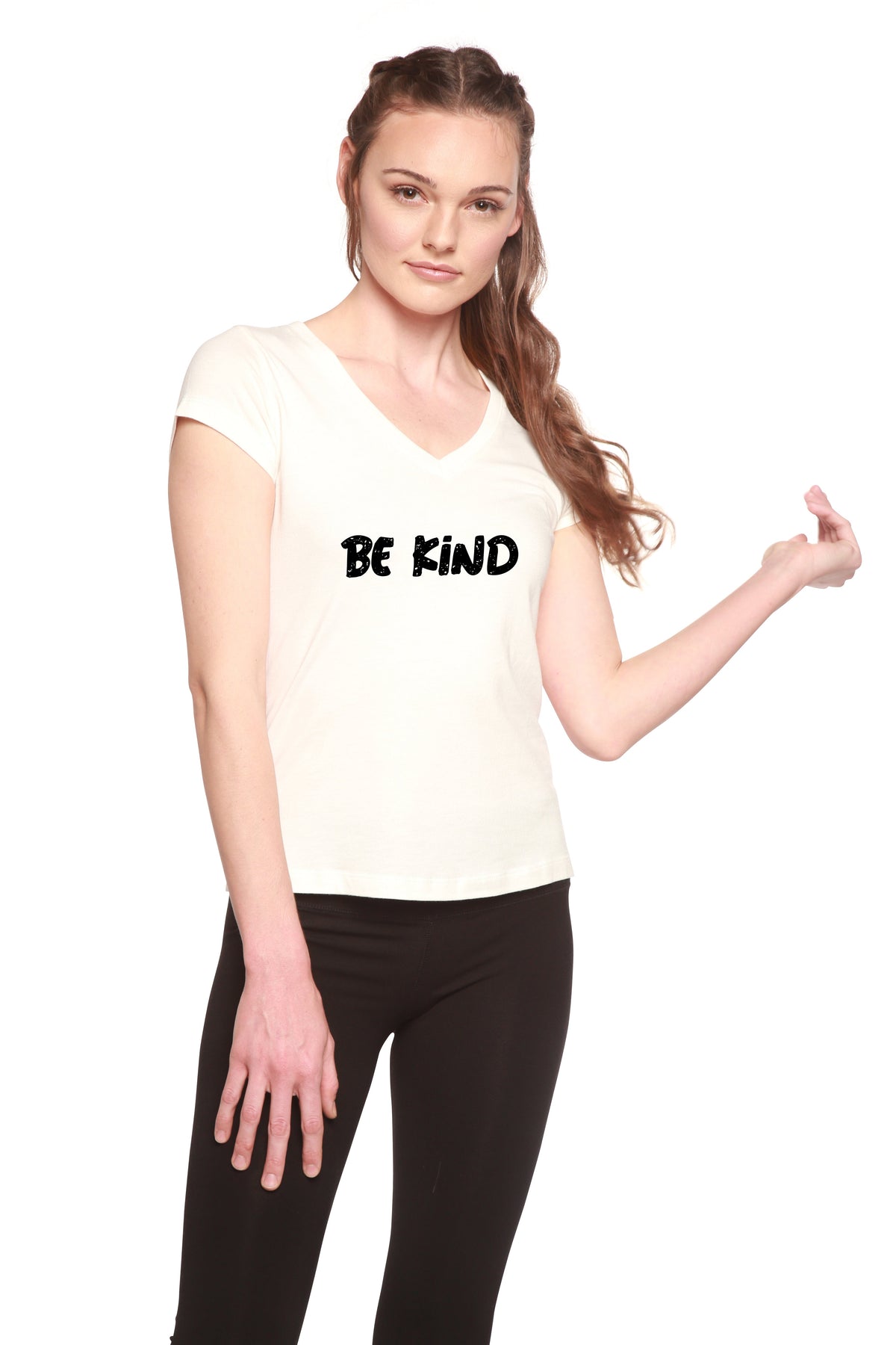 Be Kind Bamboo V-Neck Cap Sleeve T-Shirt