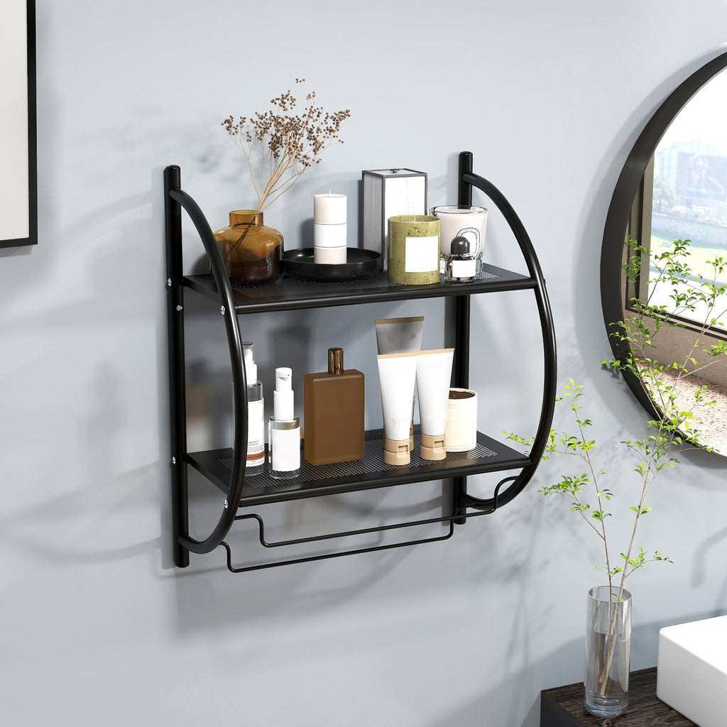 2-Tier Wall-Mounted Bathroom Towel Rack