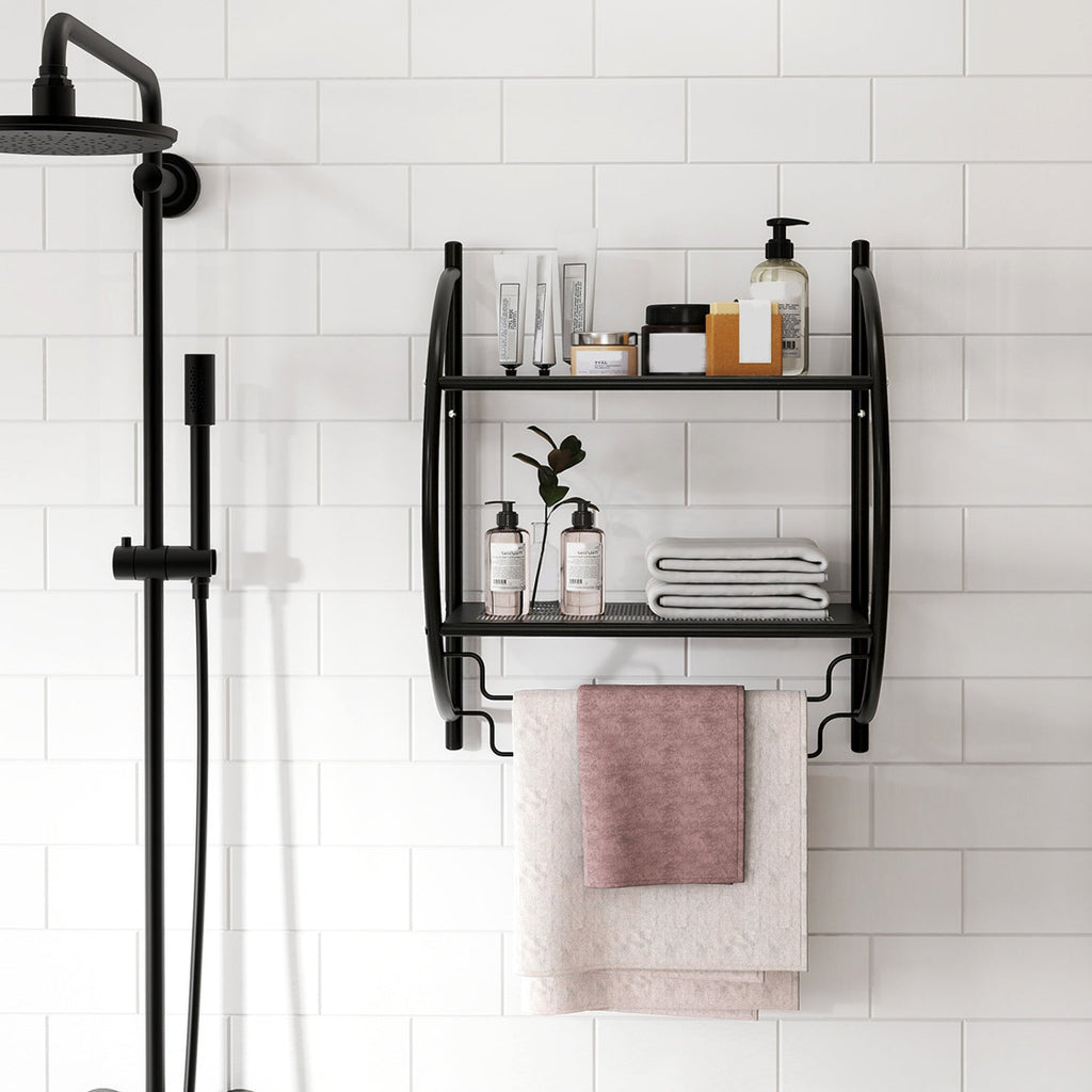 2-Tier Wall-Mounted Bathroom Towel Rack