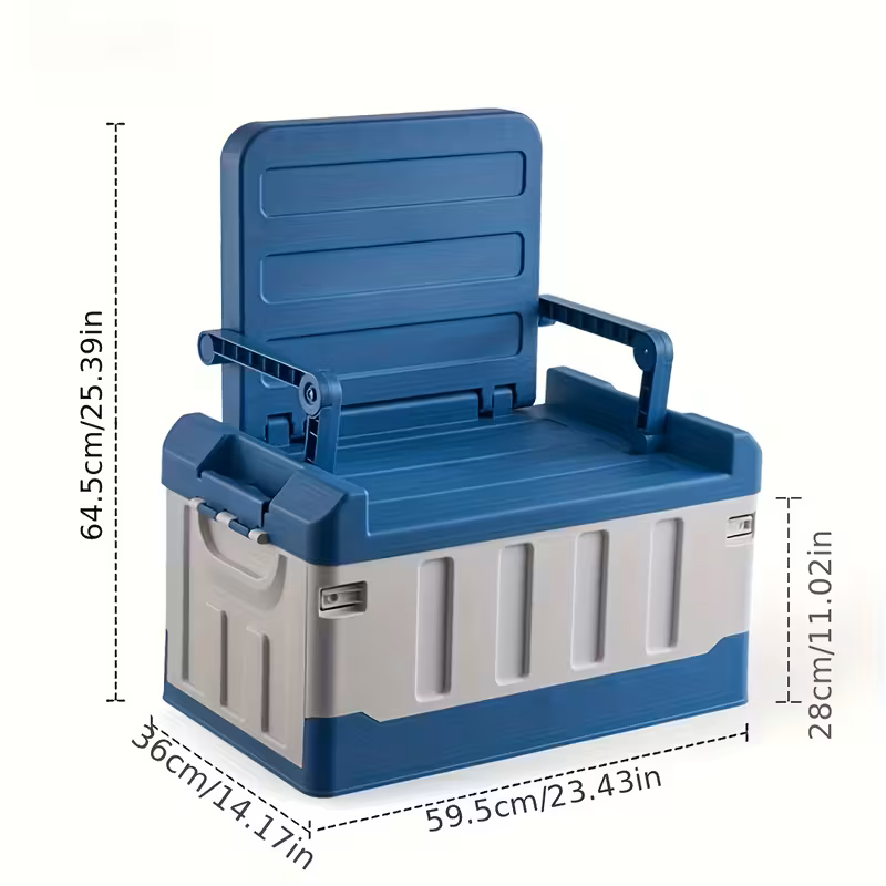 Foldable Camping Stool with Backrest and Storage Bag
