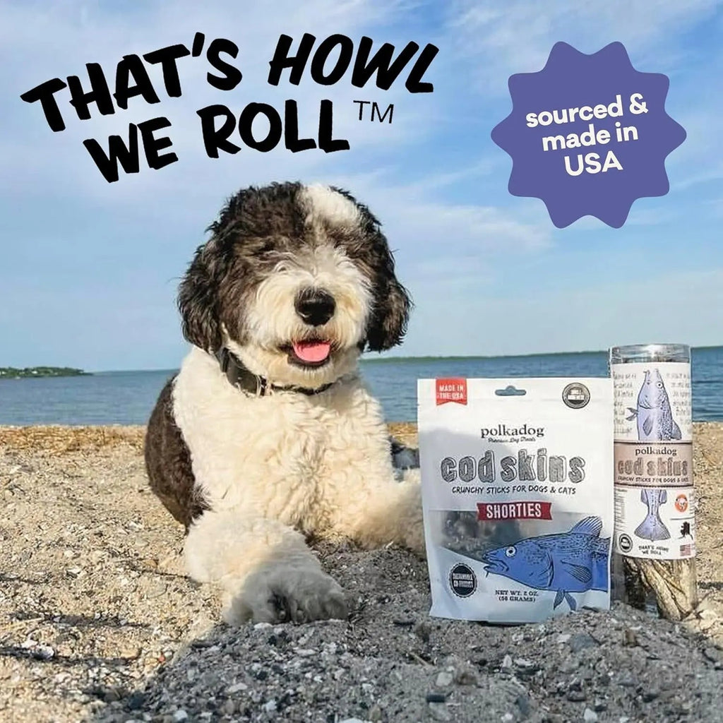 Wild-Caught Cod Skin Dog Treats – Single Ingredient, Grain-Free Omega-3 Chews | Handcrafted in the USA | 4.7 oz