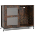 Wine Bar Cabinet with LED Lights & Glass Holders