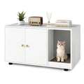 Cat Litter Box Enclosure Bench with Cushion Top