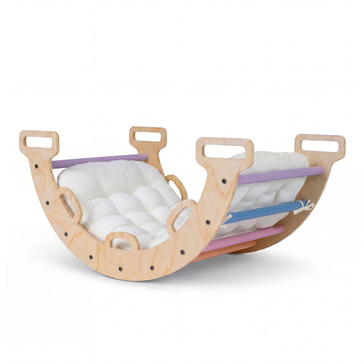 3-in-1 Montessori Wooden Climbing Arch with Cushion