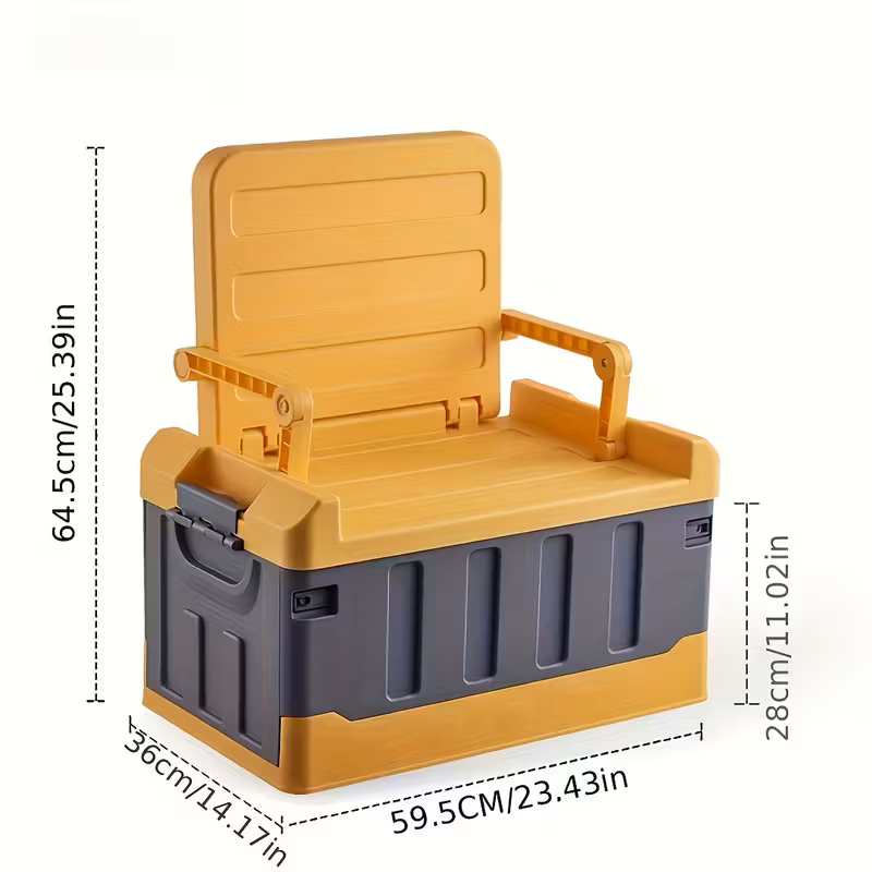 Foldable Camping Stool with Backrest and Storage Bag