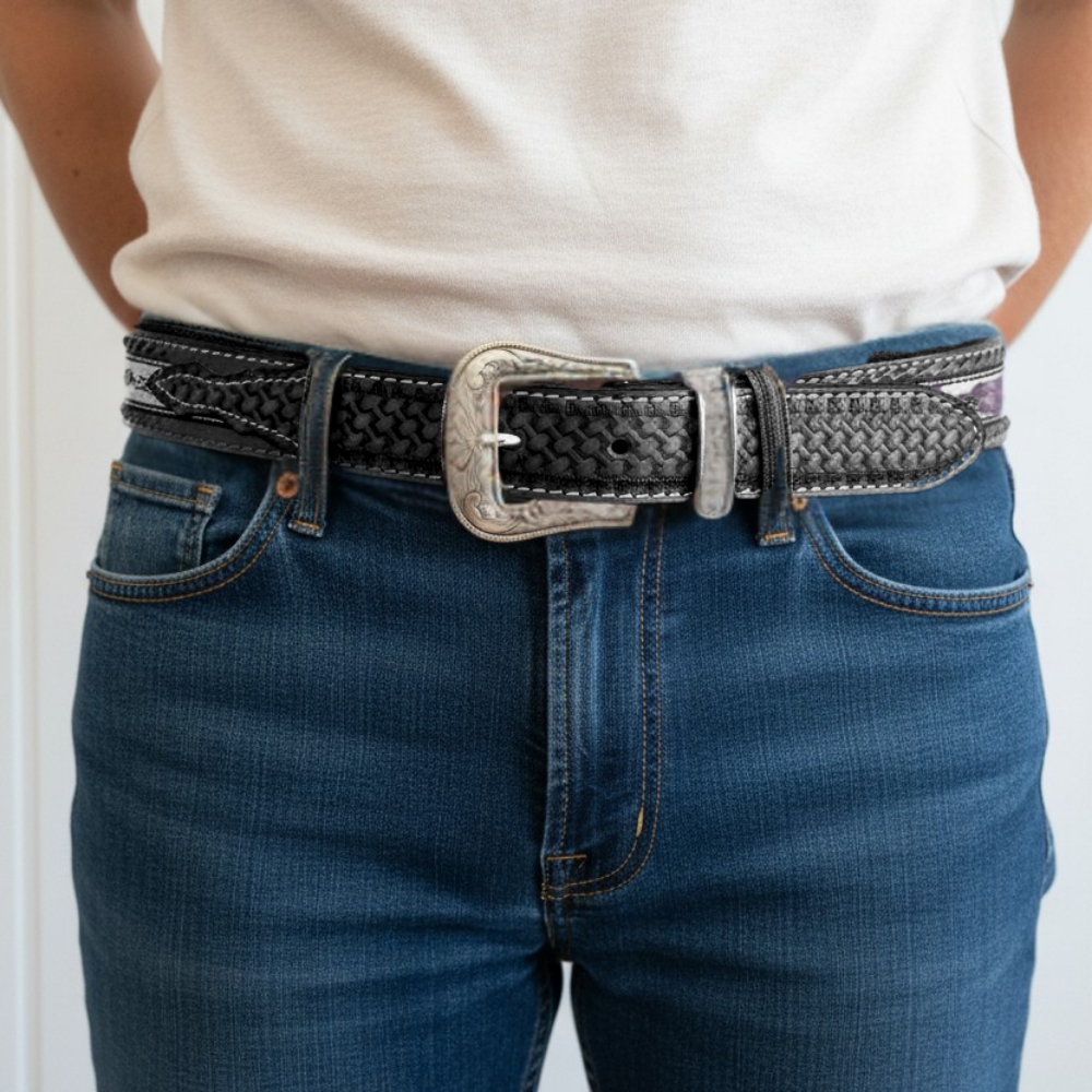 Hand-Tooled Western Leather Belt