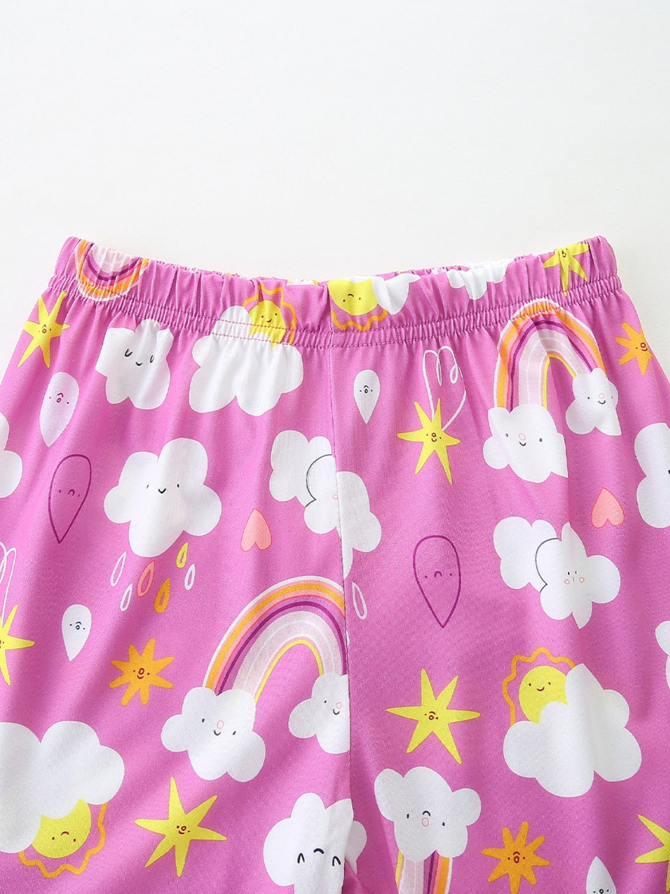 Kids' Rainbow Cloud Print Tee and Shorts Set