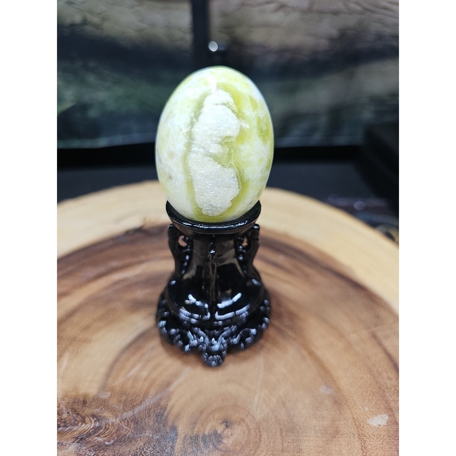 Lantian Jade Crystal Egg with Stand | Natural Polished Stone from China
