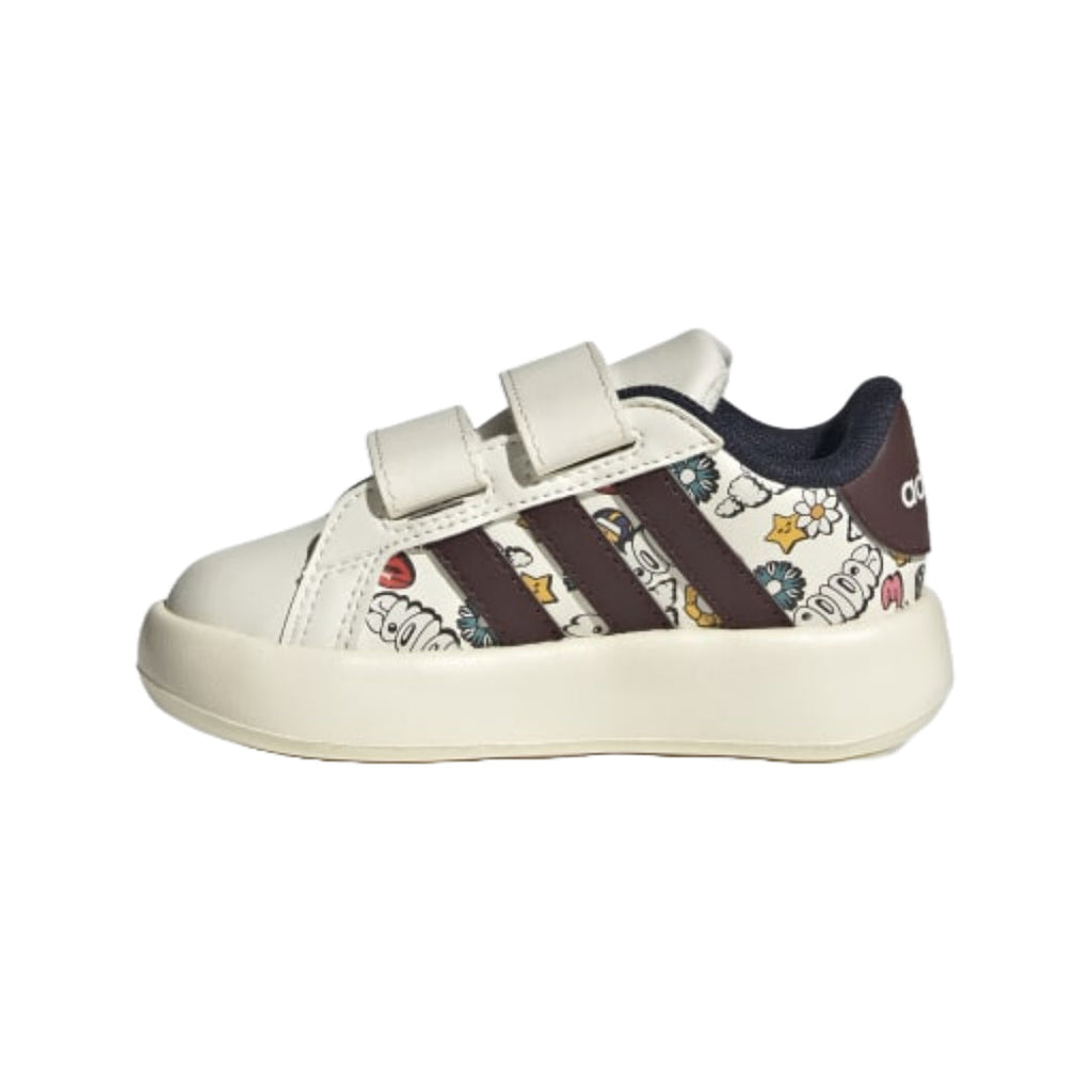 adidas Kids Grand Court 2.0 CF I Sneaker - White / Multicolor Doodle Print (JR5152)