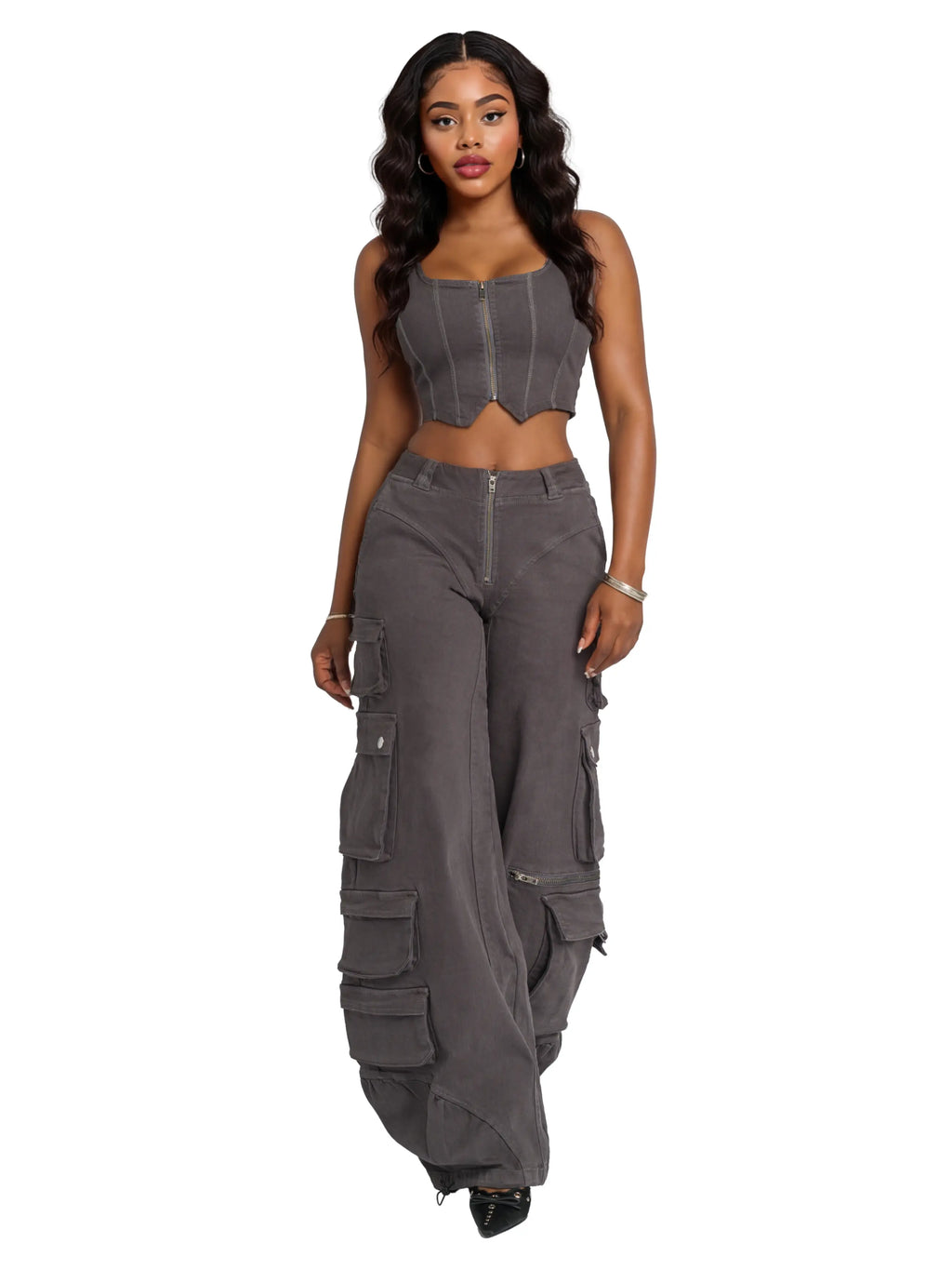 Stretch Twill Bustier Vest