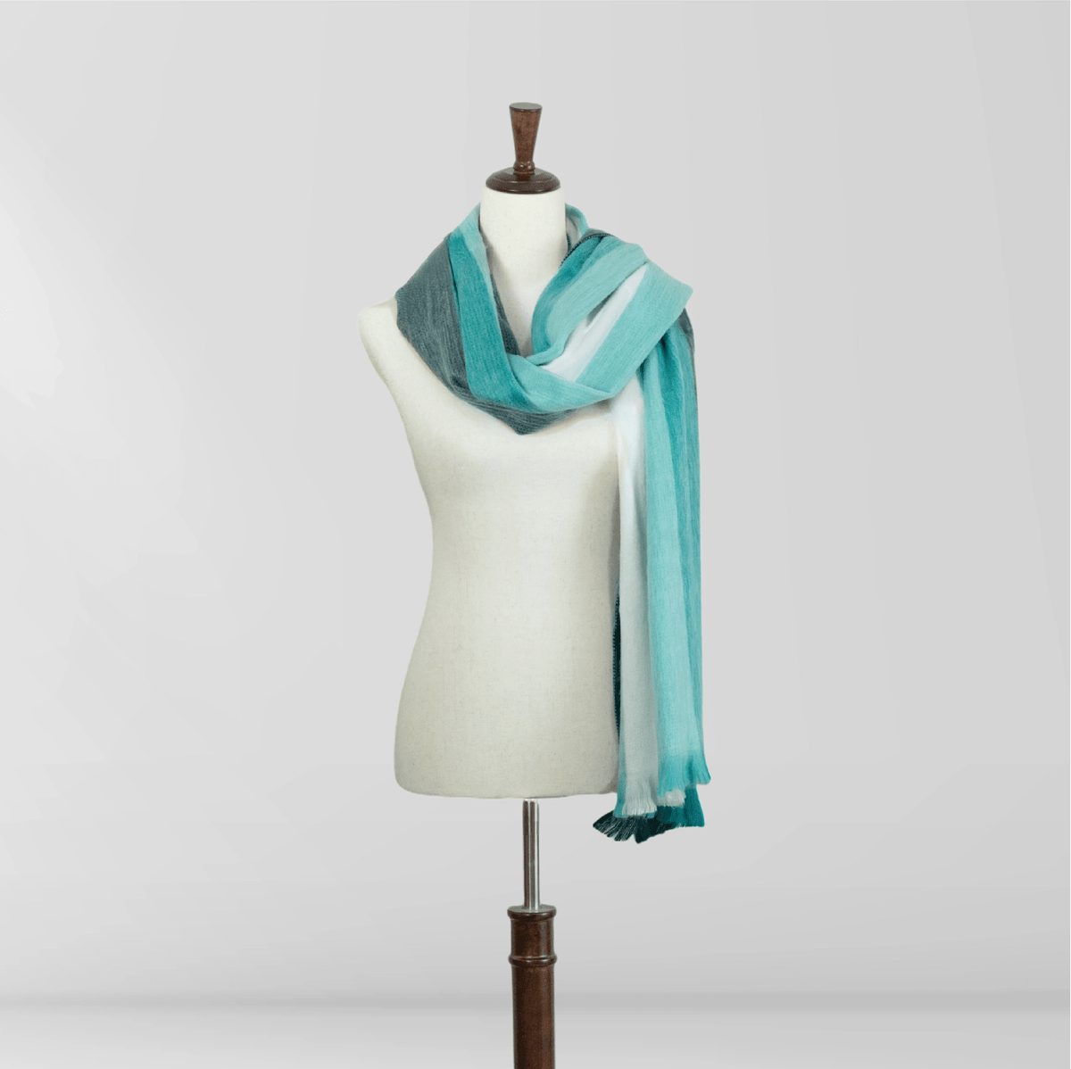 Aquamarine Alpaca Wool Shawl