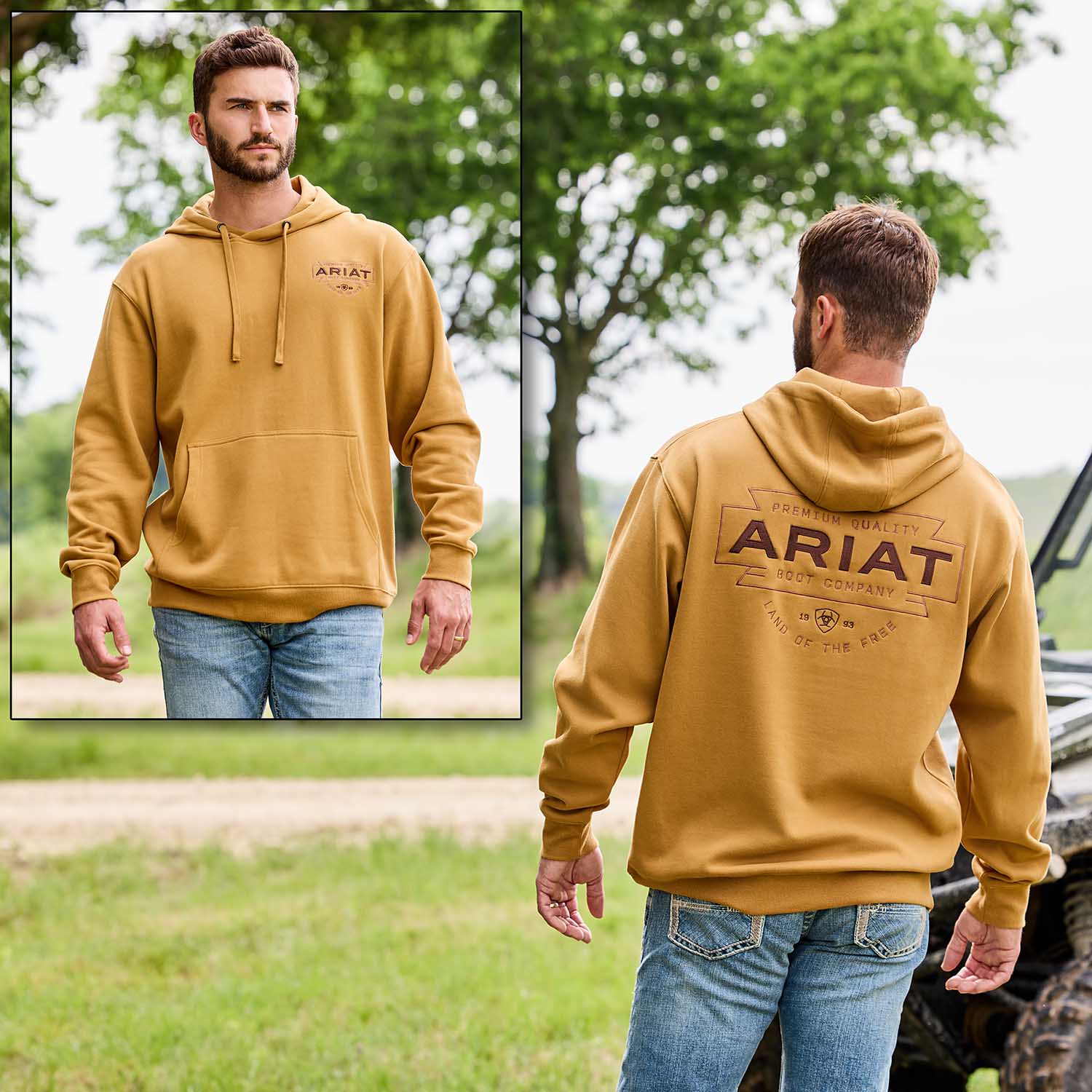 Ariat Men's Pullover Hoodie – Cotton Fleece Sweatshirt