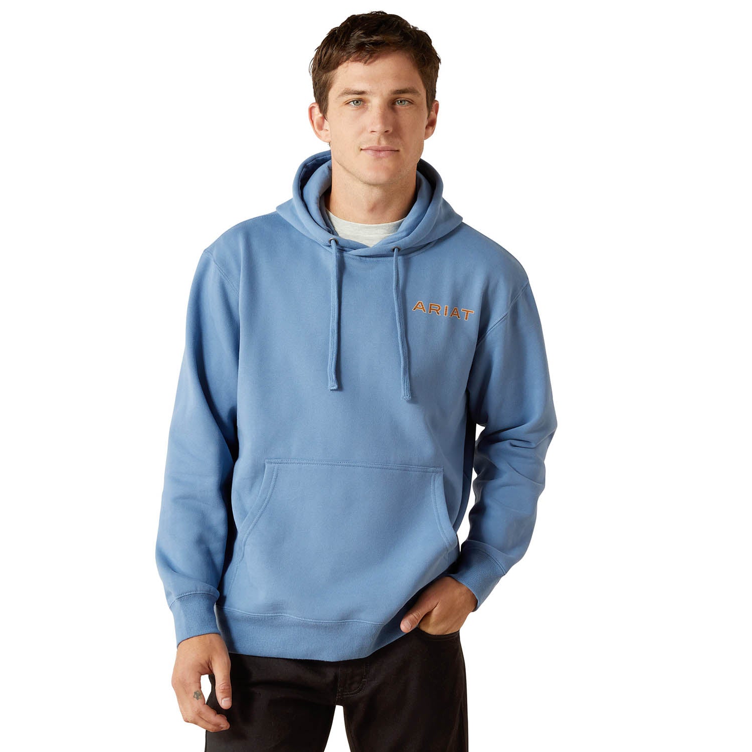 Ariat Men's Pullover Hoodie – Cotton Fleece Sweatshirt
