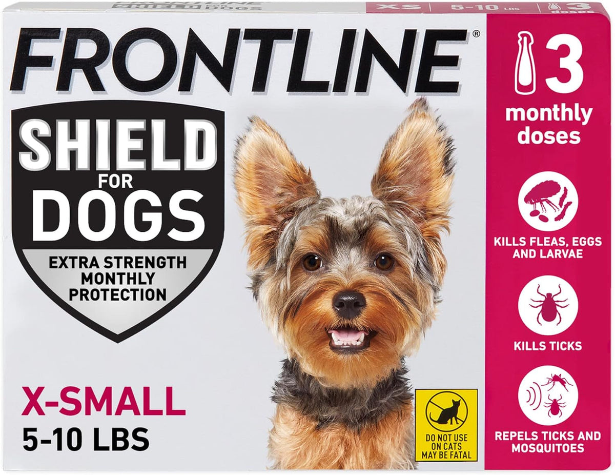 Frontline Shield Flea & Tick Treatment for Dogs 5–10 lbs – 3 Month Supply