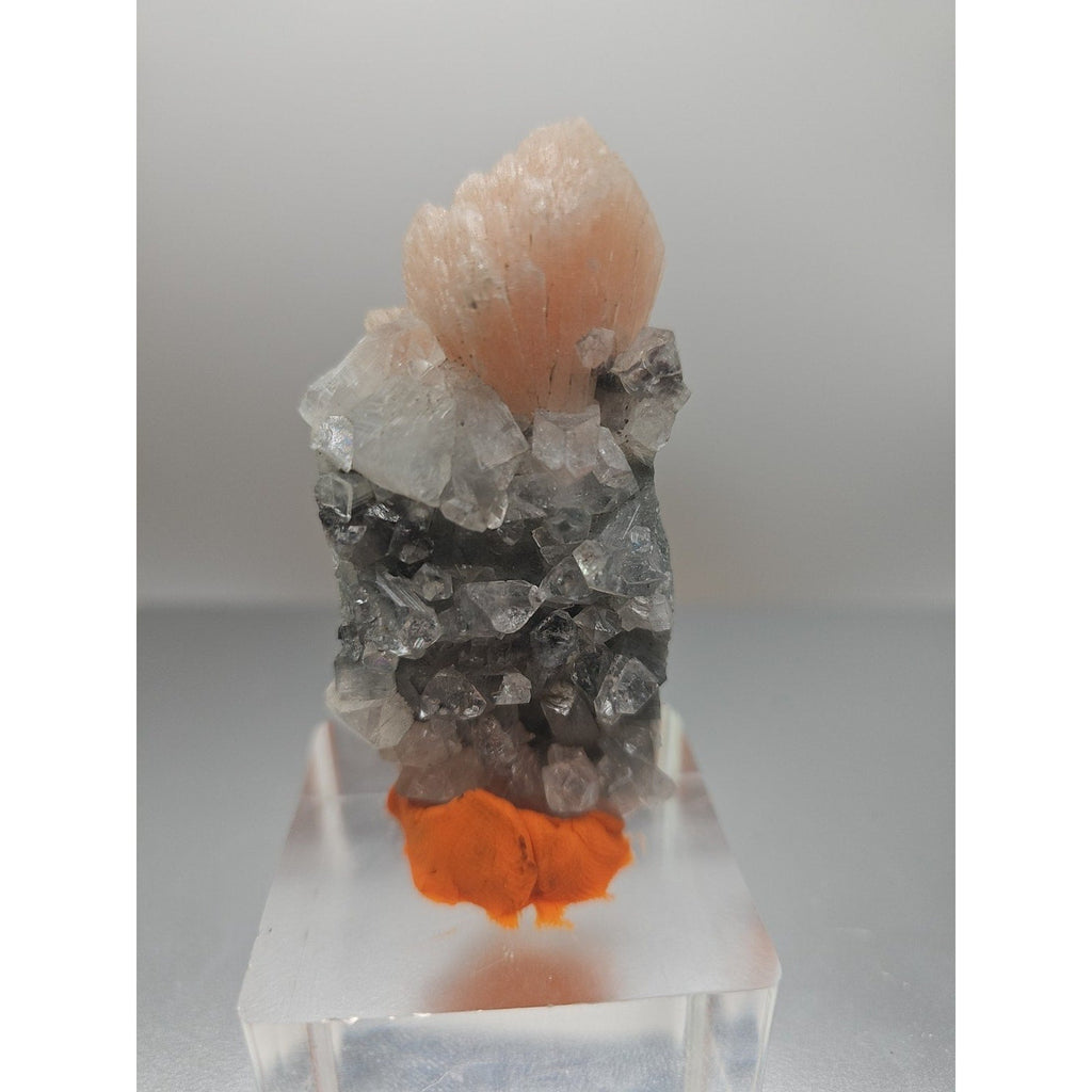 Apophyllite with Pink Stilbite Crystal Specimen