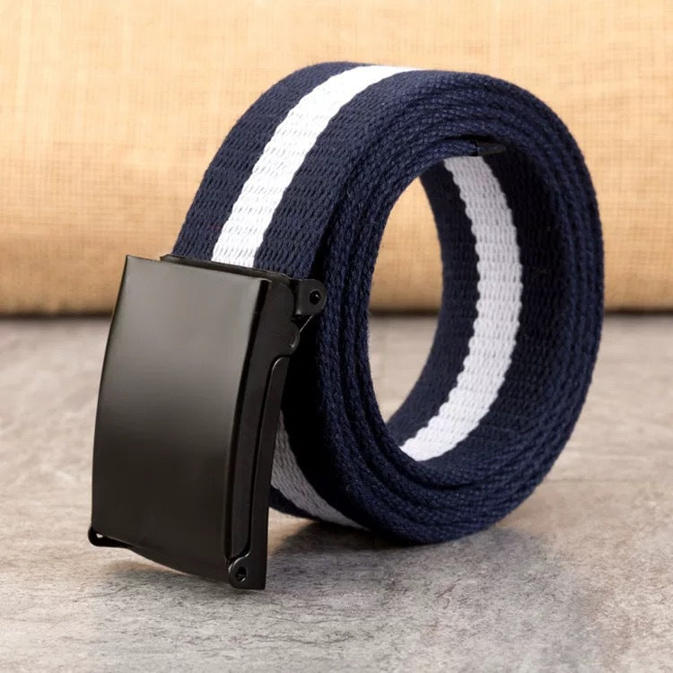 Canvas Snap-Buckle Belt – 21 Colors, 120cm