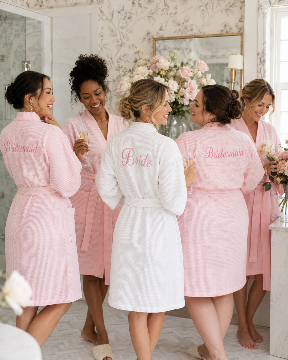 Knee-Length Waffle Robe