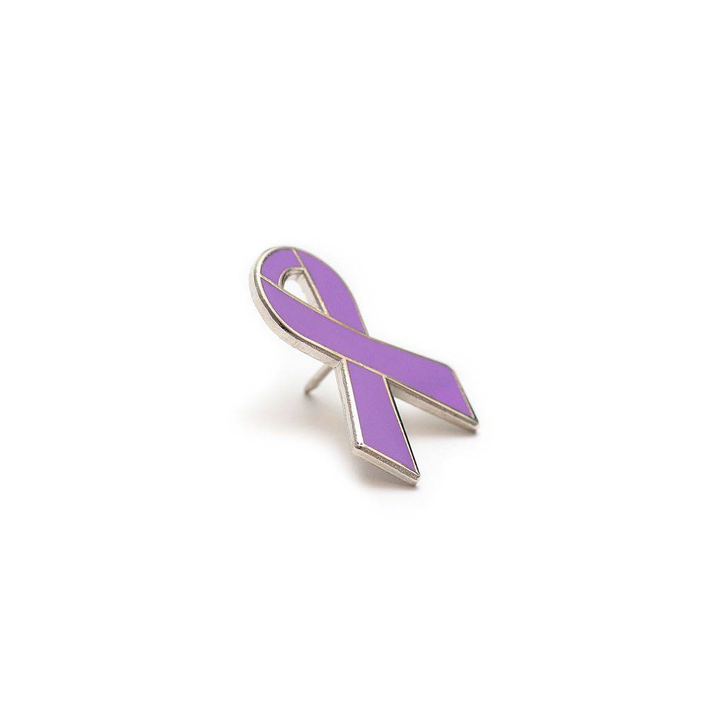 Lavender Mental Health Awareness Enamel Pin – Ribbon Lapel Badge