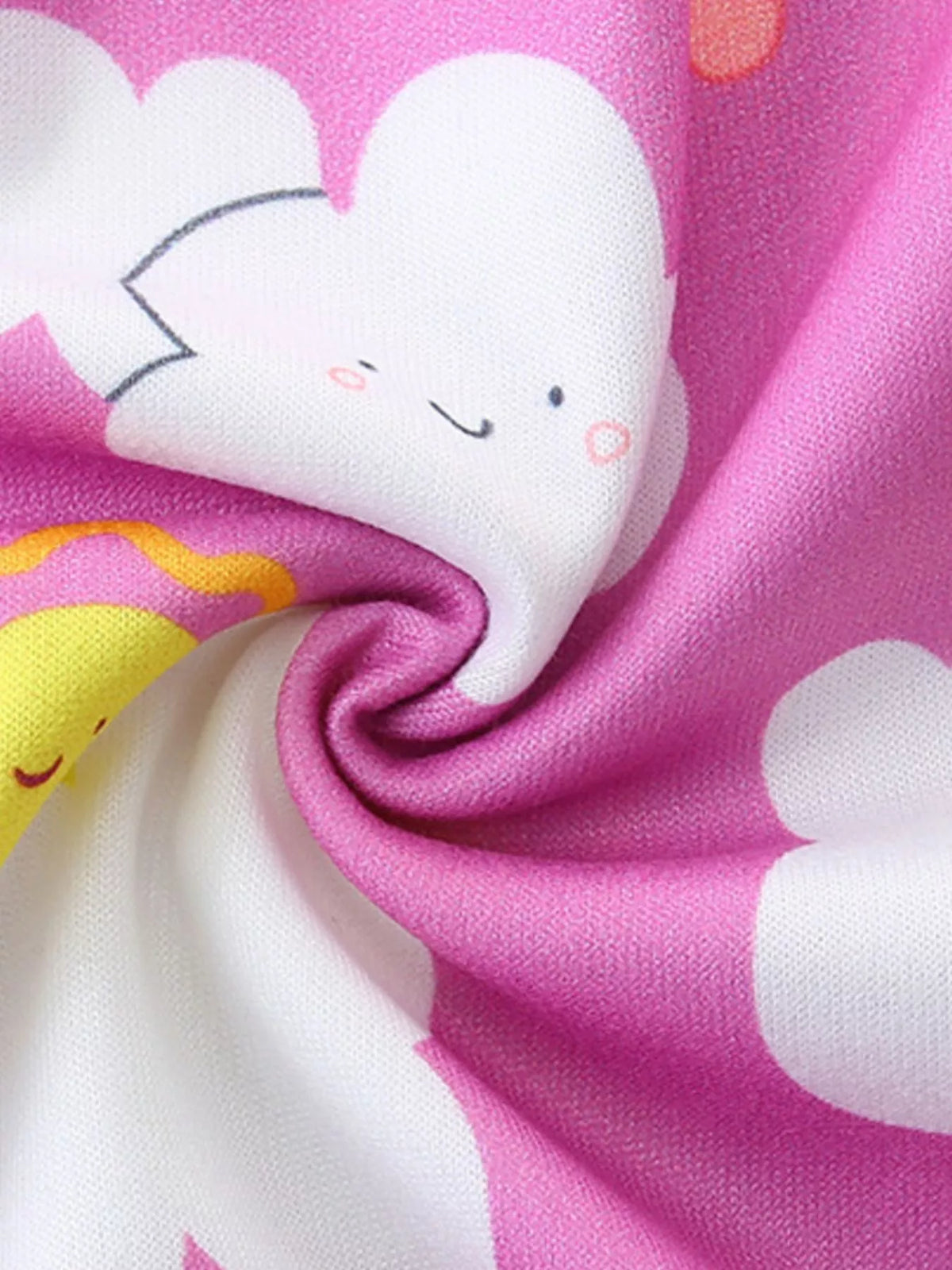 Kids' Rainbow Cloud Print Tee and Shorts Set