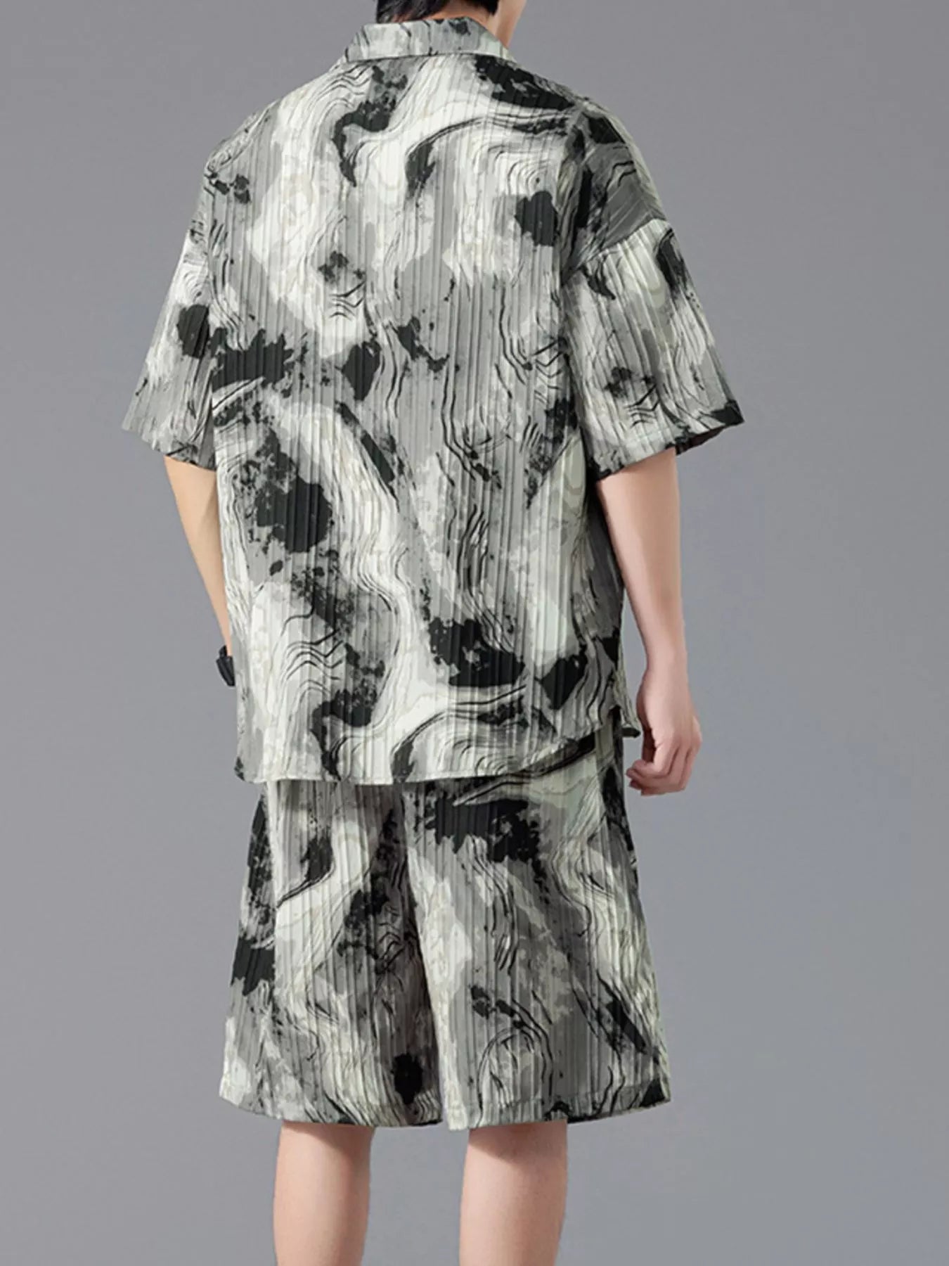 Men's Tie-Dye Shirt and Shorts Set