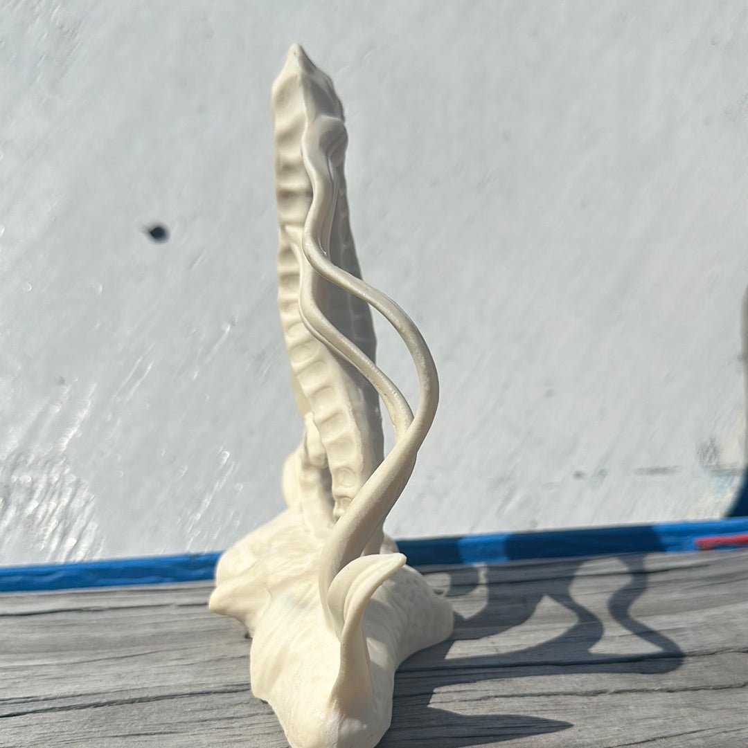 White Ceramic Seahorse Statue