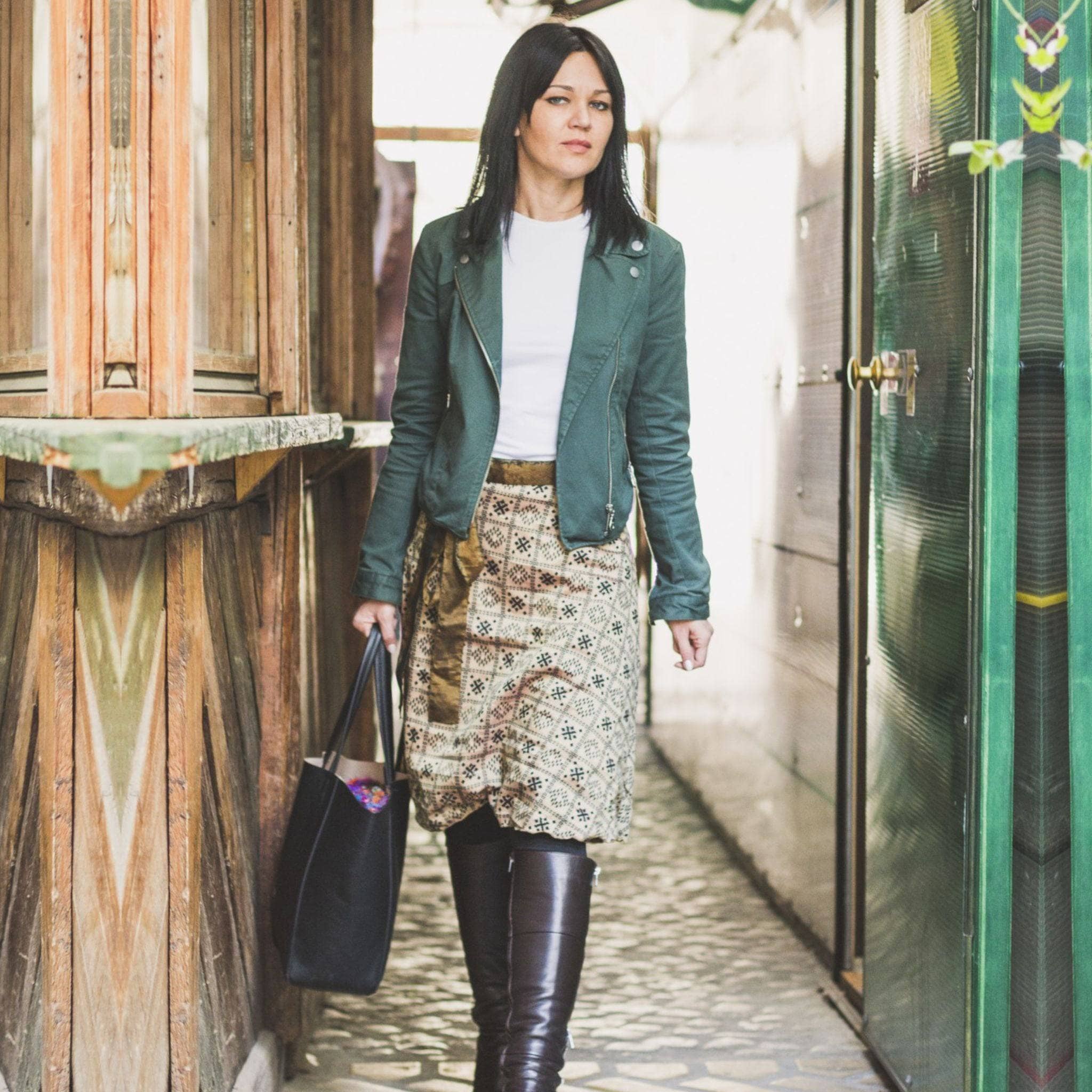 Knee-Length Mini Sari Wrap Skirts