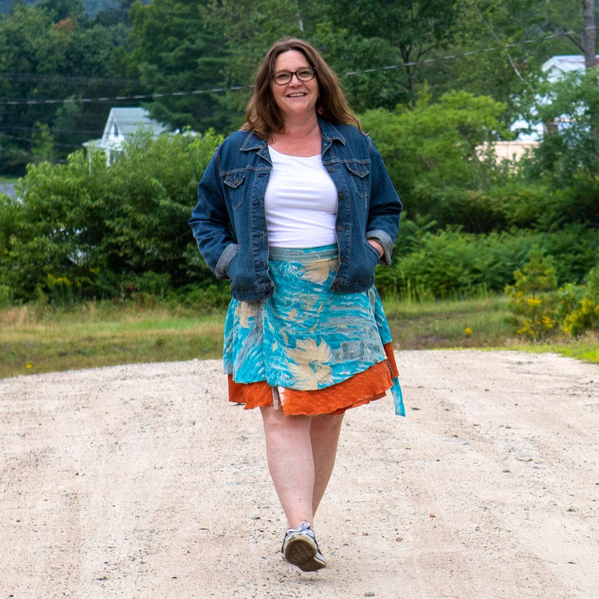 Knee-Length Mini Sari Wrap Skirts