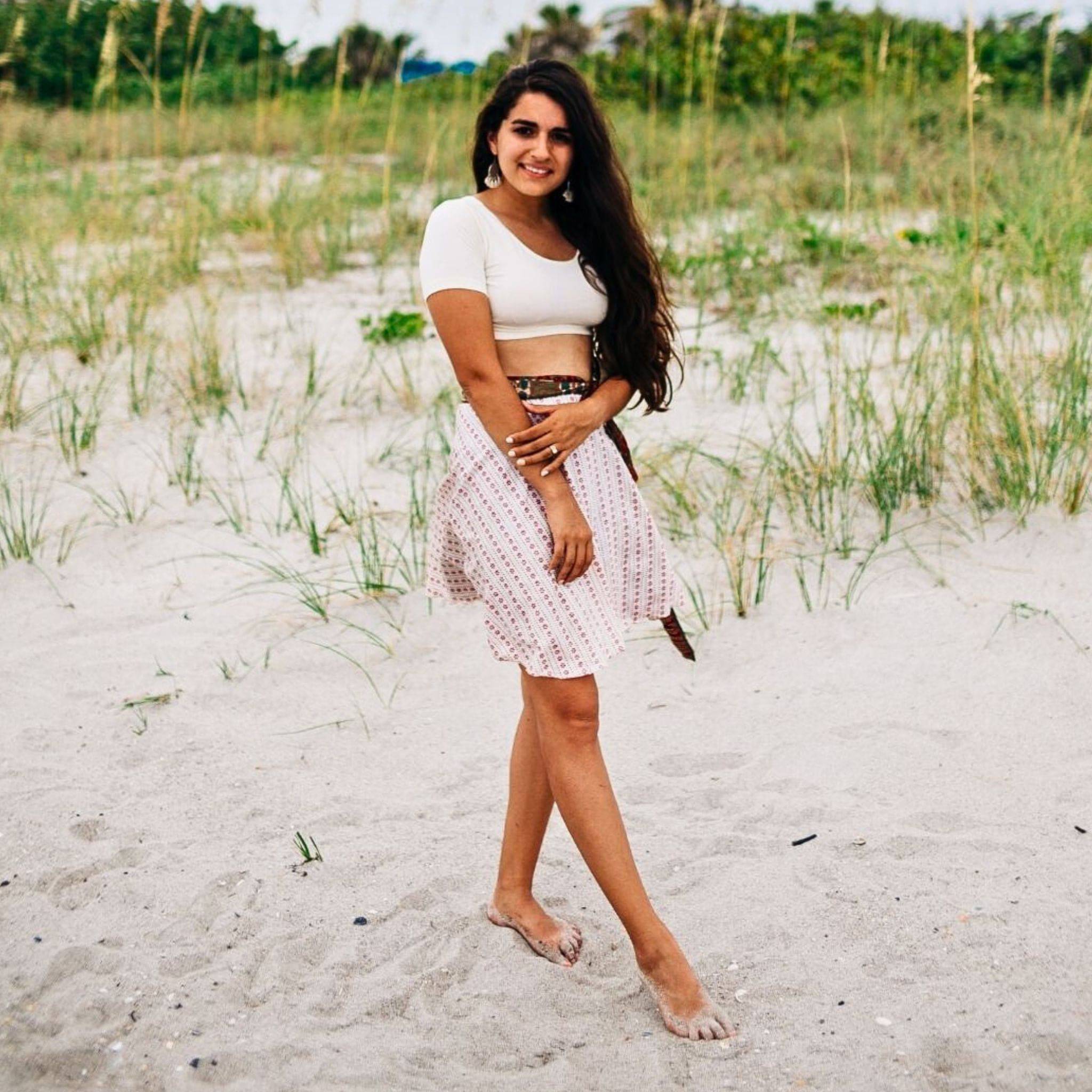 Knee-Length Mini Sari Wrap Skirts