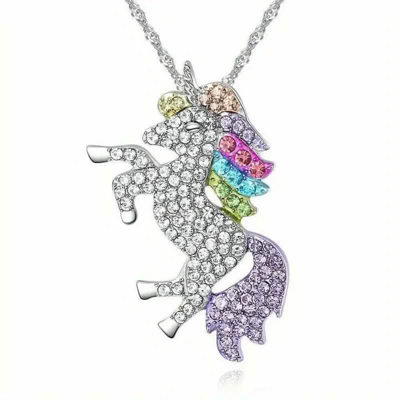 Unicorn Jewelry Set – Earrings, Necklace, Ring & Bracelet | Silver & Gold | 4-Piece
