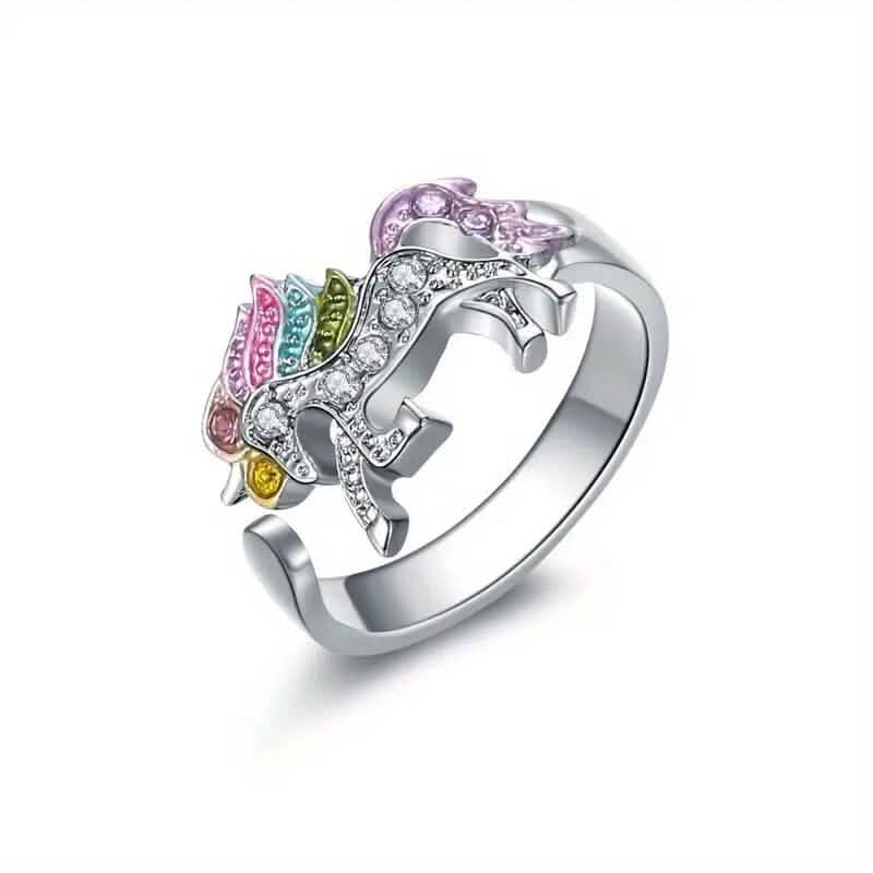 Unicorn Jewelry Set – Earrings, Necklace, Ring & Bracelet | Silver & Gold | 4-Piece