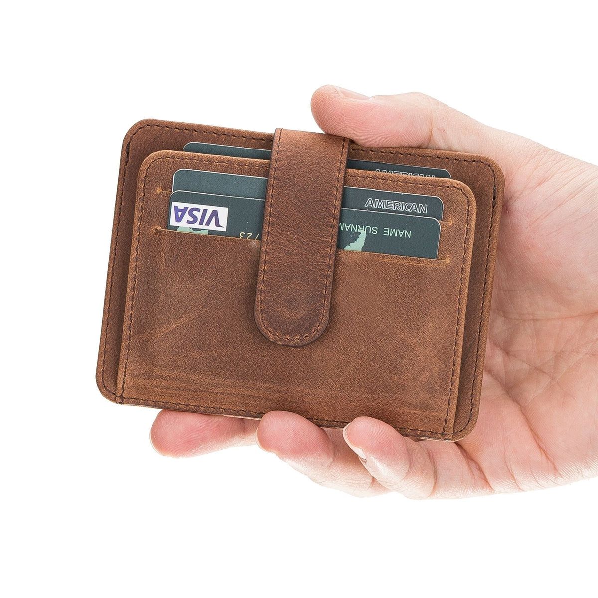 Cortez Handcrafted Full-Grain Leather Slim Wallet with Card Holder