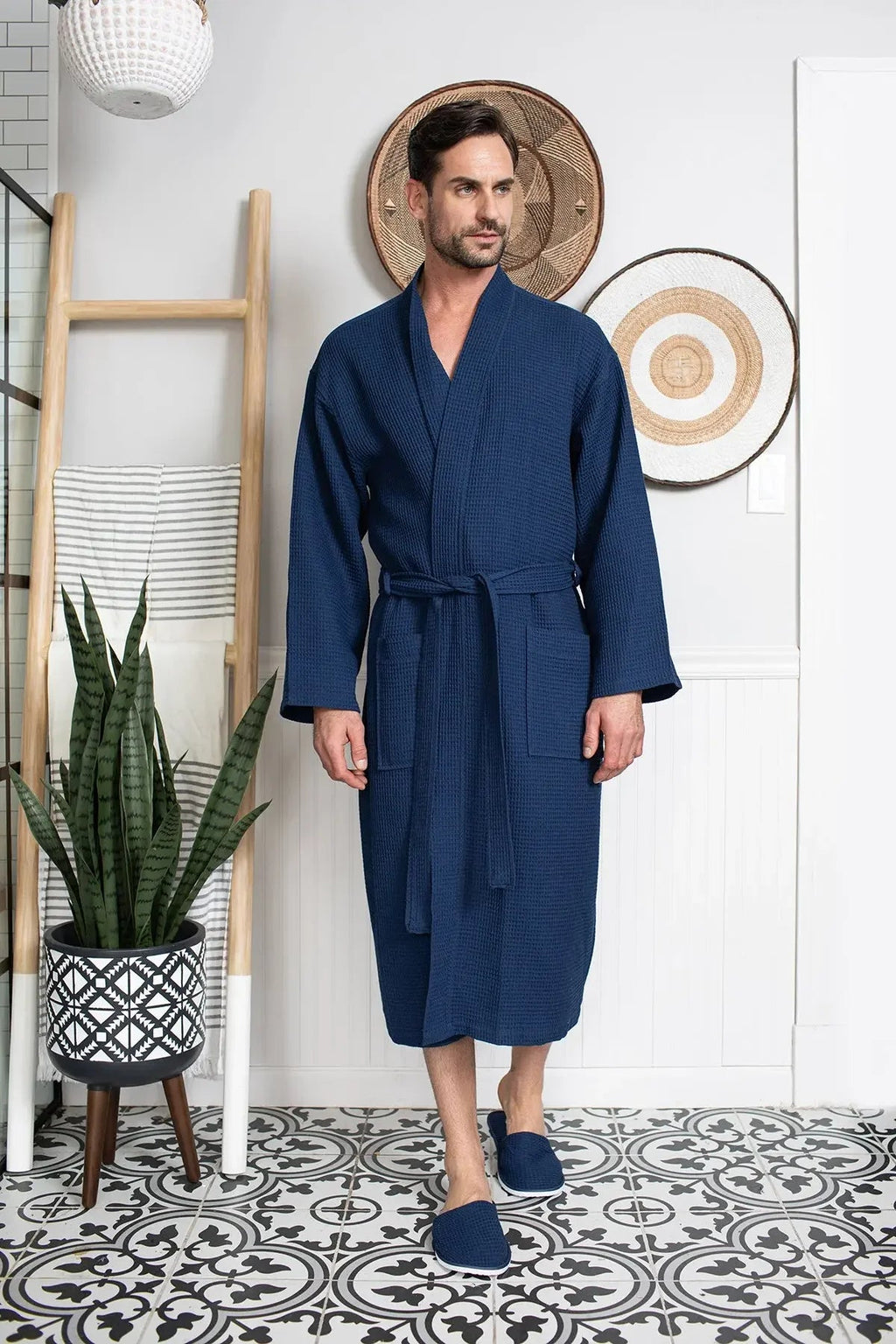 Waffle Spa Robe – Lightweight Quick-Dry Kimono Bath Robe