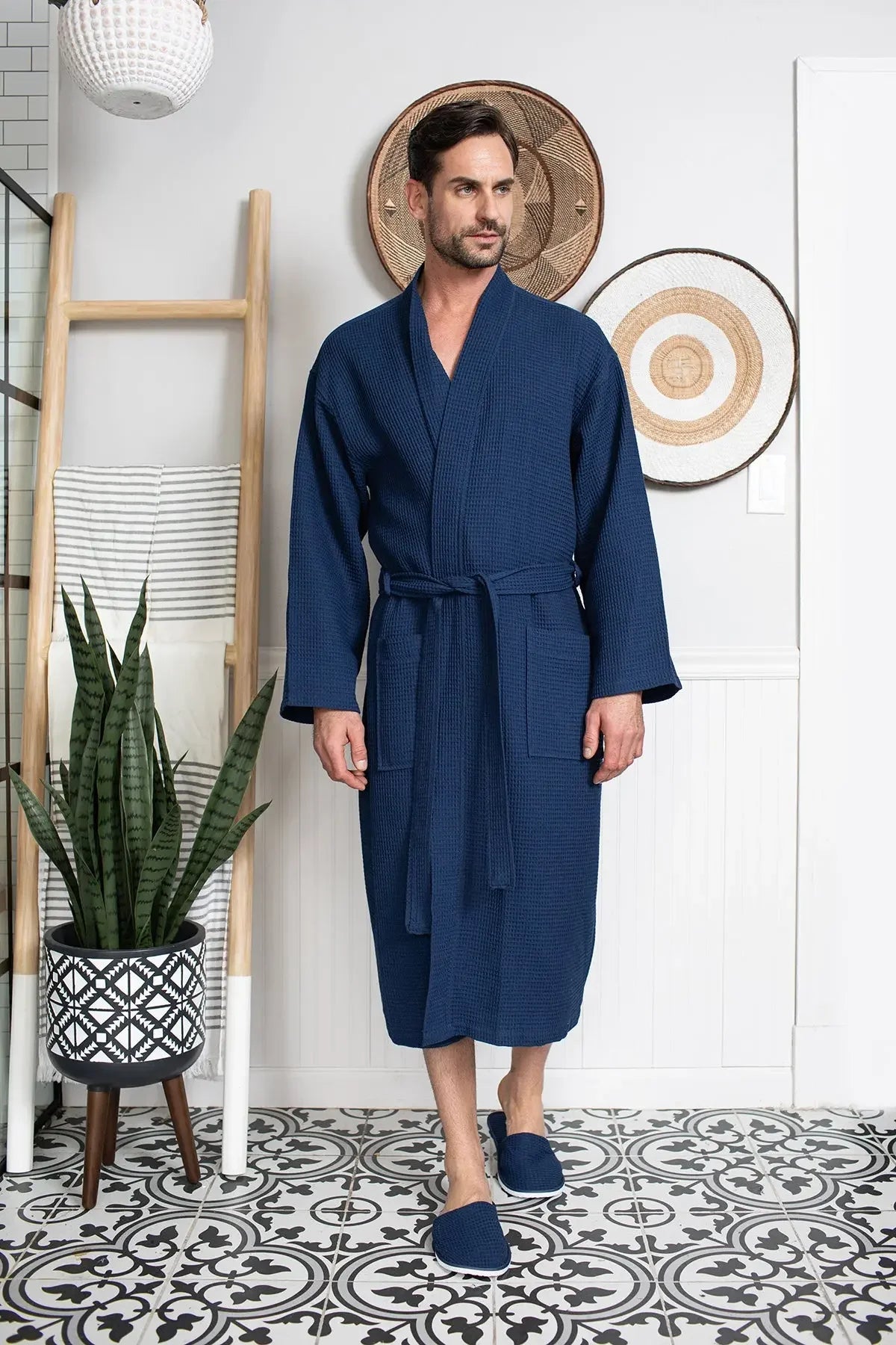 Waffle Spa Robe – Lightweight Quick-Dry Kimono Bath Robe
