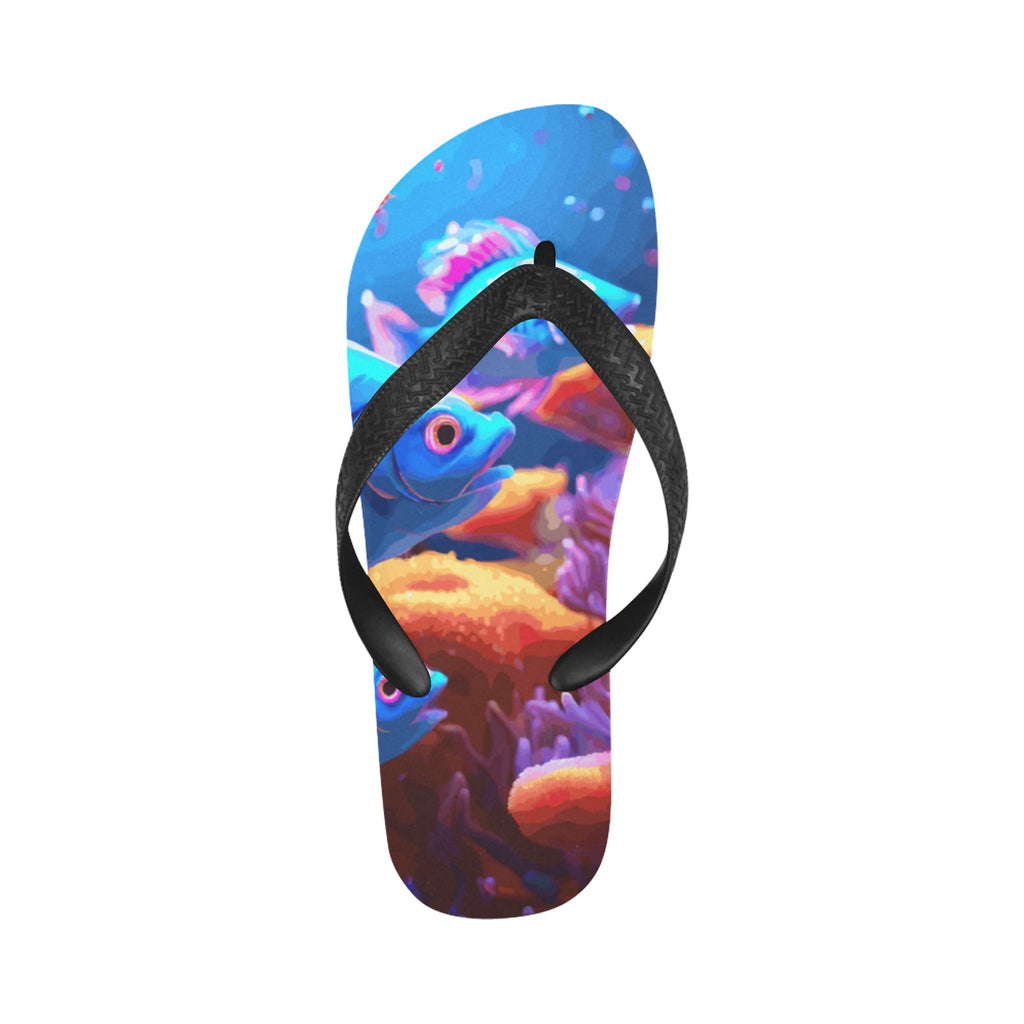 Blue Fish Flip Flops