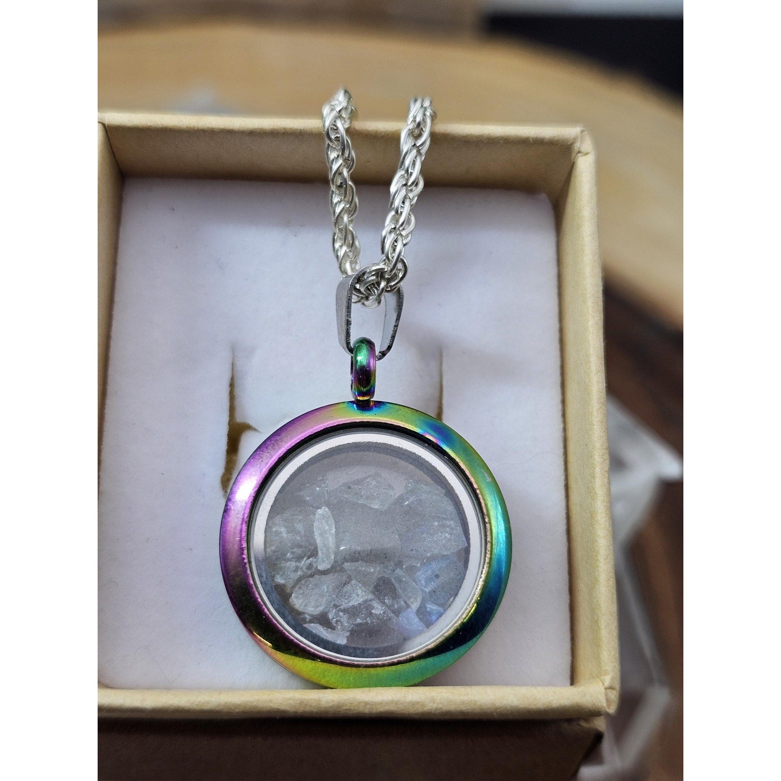 Moonstone Pendant Necklace — 16" Sterling Silver Chain | Natural Crystal Jewelry