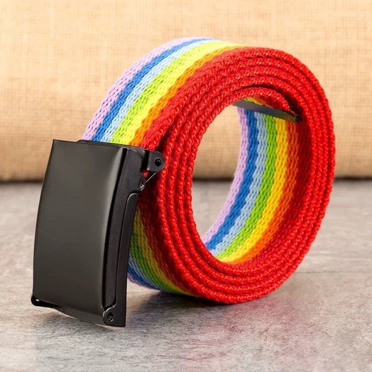 Canvas Snap-Buckle Belt – 21 Colors, 120cm