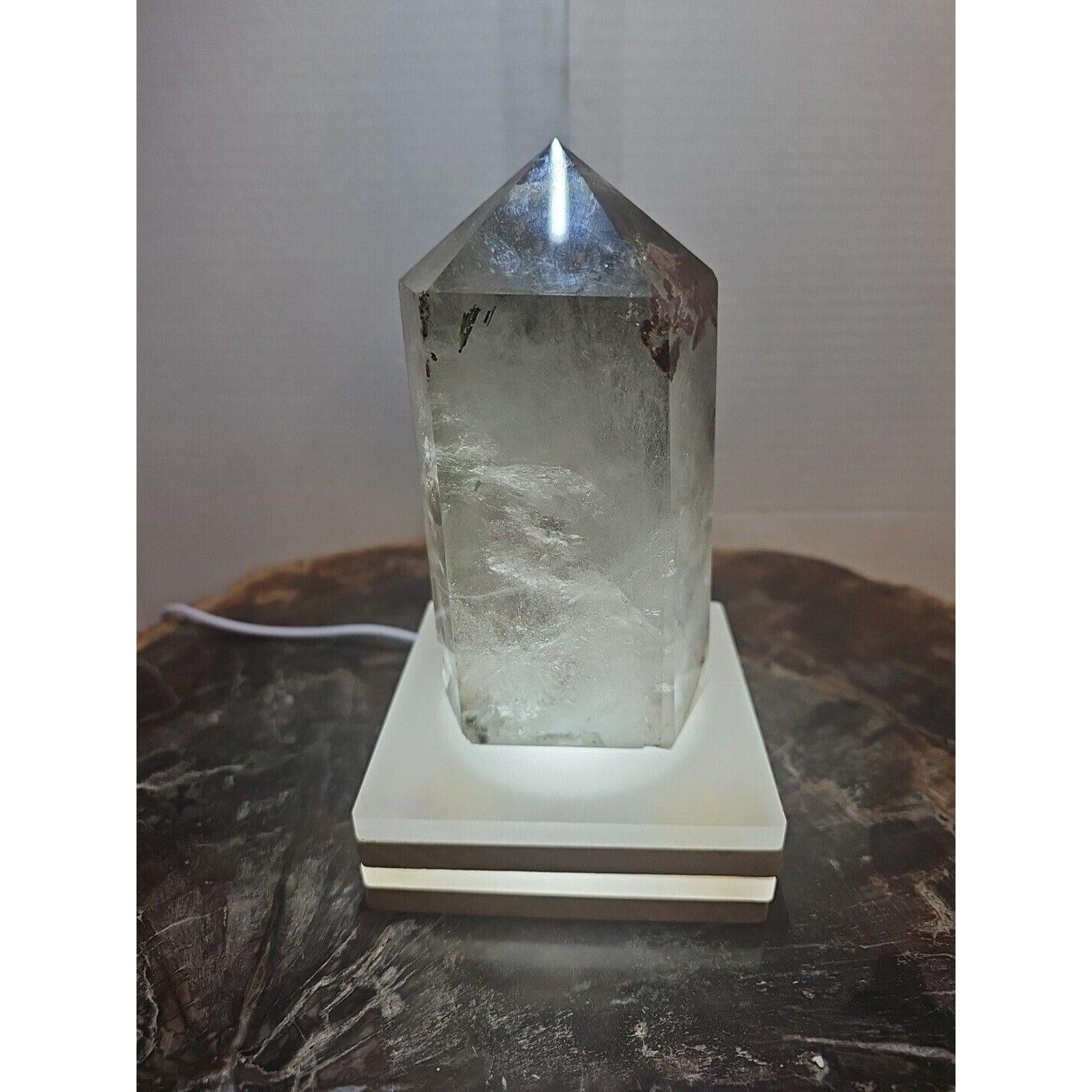 Green Ghost Phantom Quartz Obelisk — 1.73 lb | Natural Crystal Tower from Madagascar