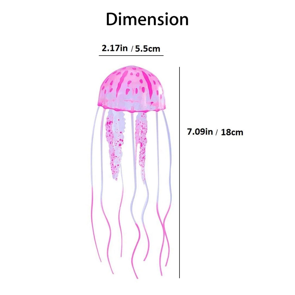 4-Pack Glowing Silicone Jellyfish Aquarium Decorations