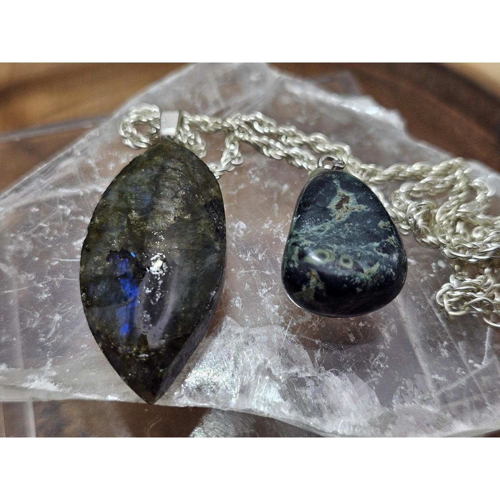 Labradorite & Kababa Jasper Necklace Set — 2-Piece | Natural Stone Jewelry