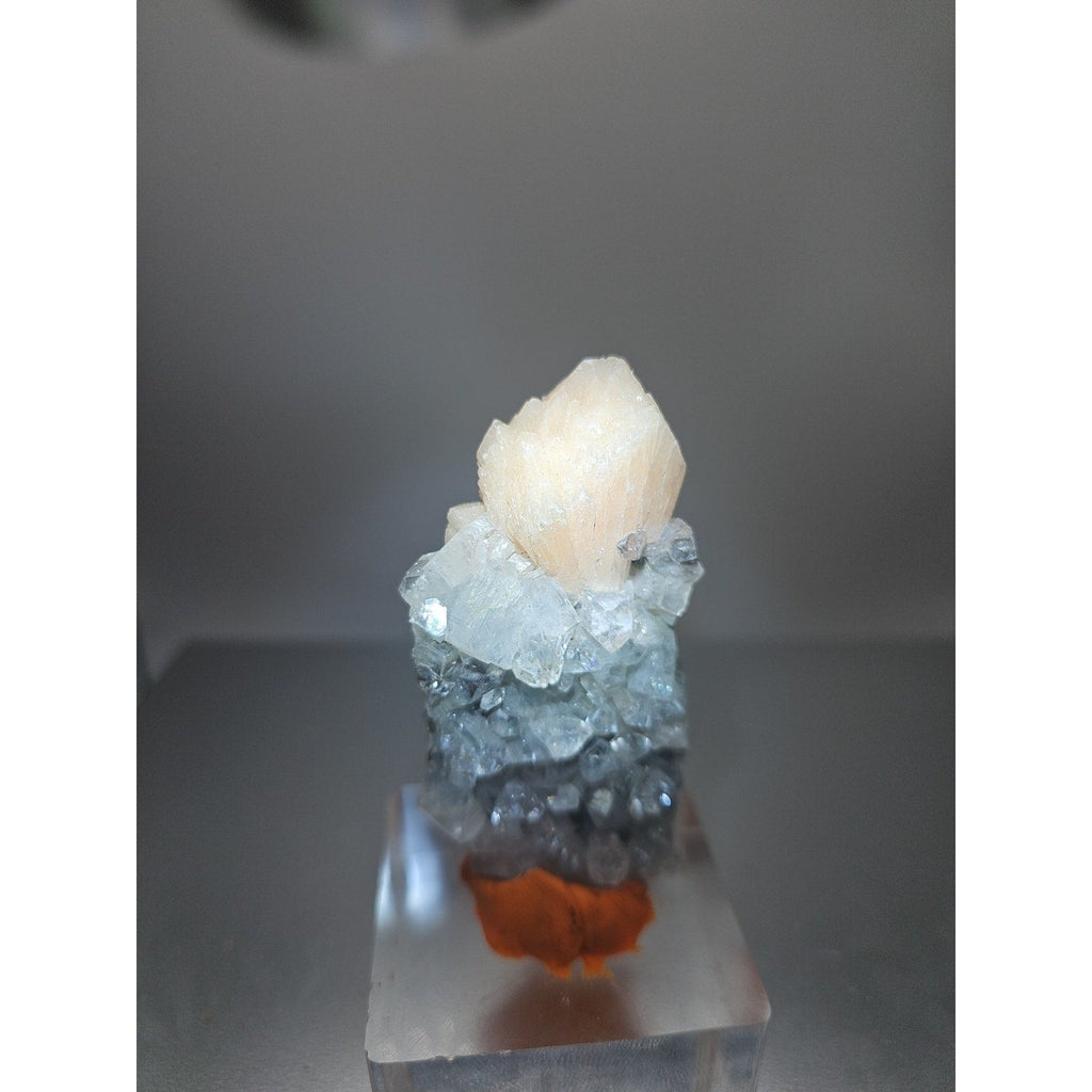 Apophyllite with Pink Stilbite Crystal Specimen