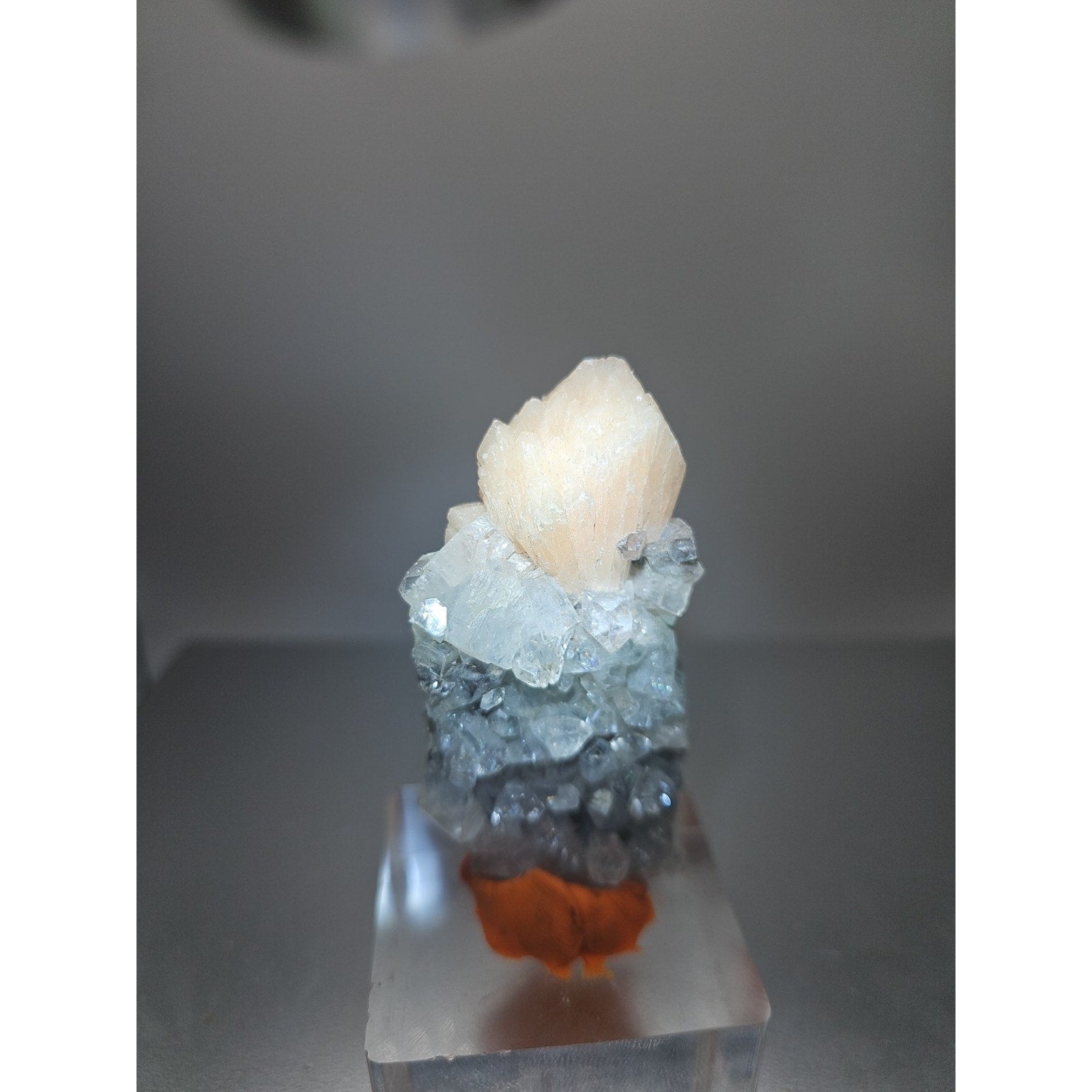 Apophyllite with Pink Stilbite Crystal Specimen — 51g | Natural Cluster from Madagascar