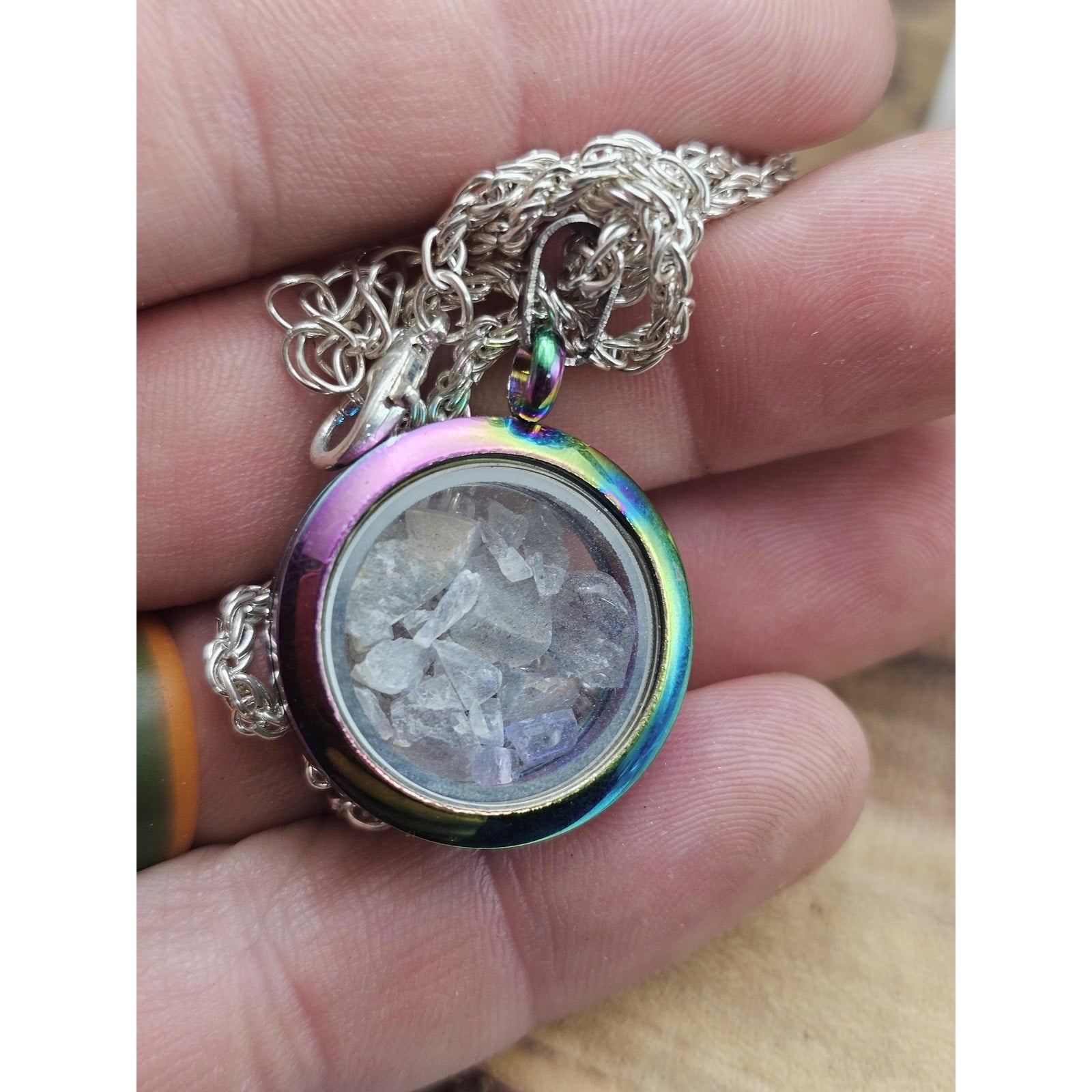 Moonstone Pendant Necklace — 16" Sterling Silver Chain | Natural Crystal Jewelry