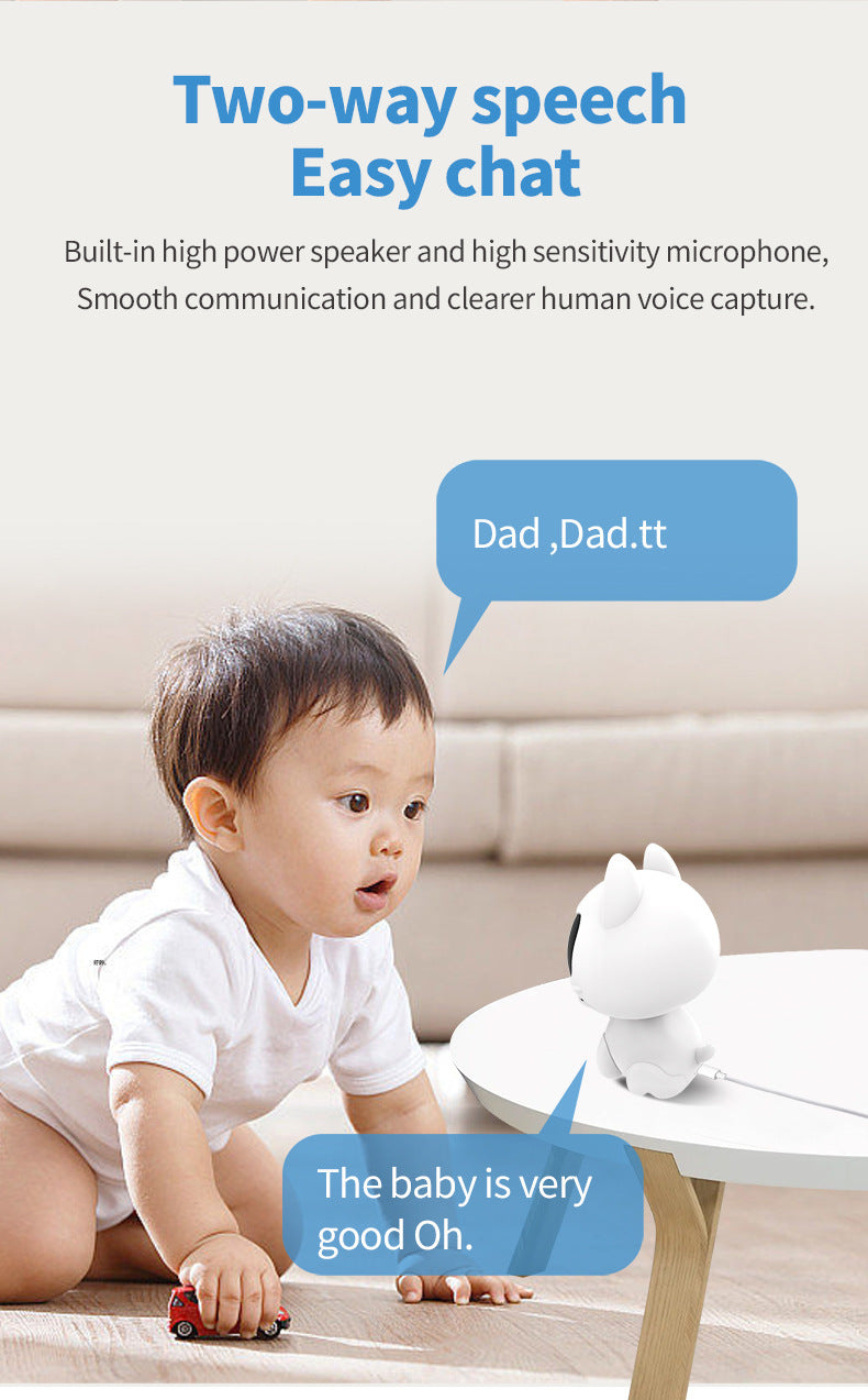 Cute Cat WiFi Baby & Pet Monitor Camera | 720p | Two-Way Audio | V380 App