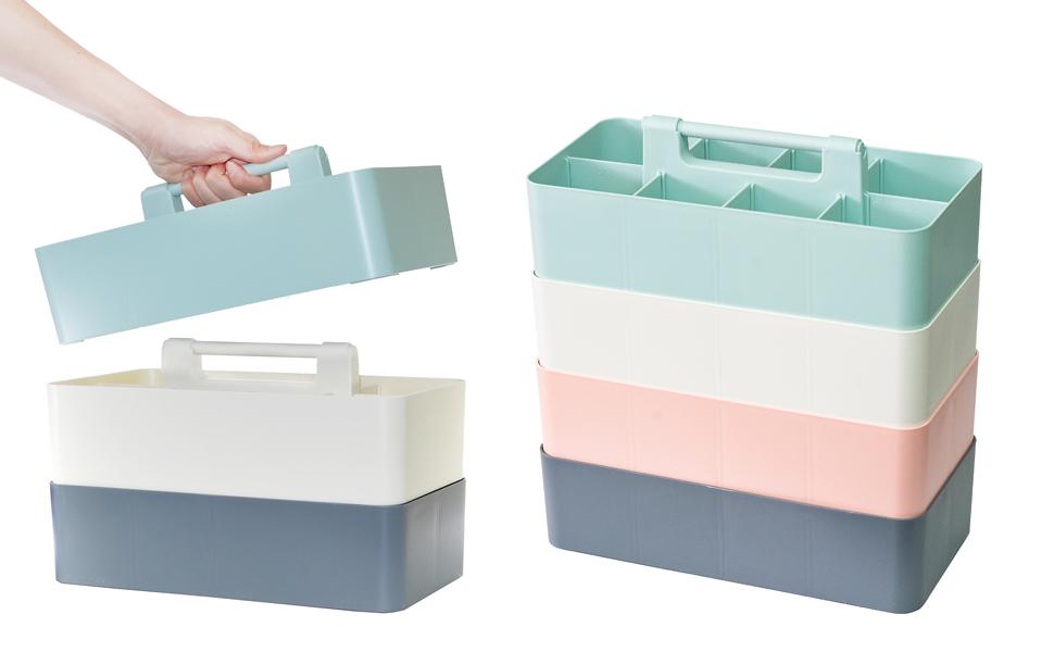 Portable Caddy Organizer 3-Pack – 8 DIY Compartments, Handle, Made in USA