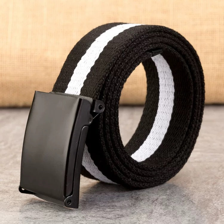Canvas Snap-Buckle Belt – 21 Colors, 120cm