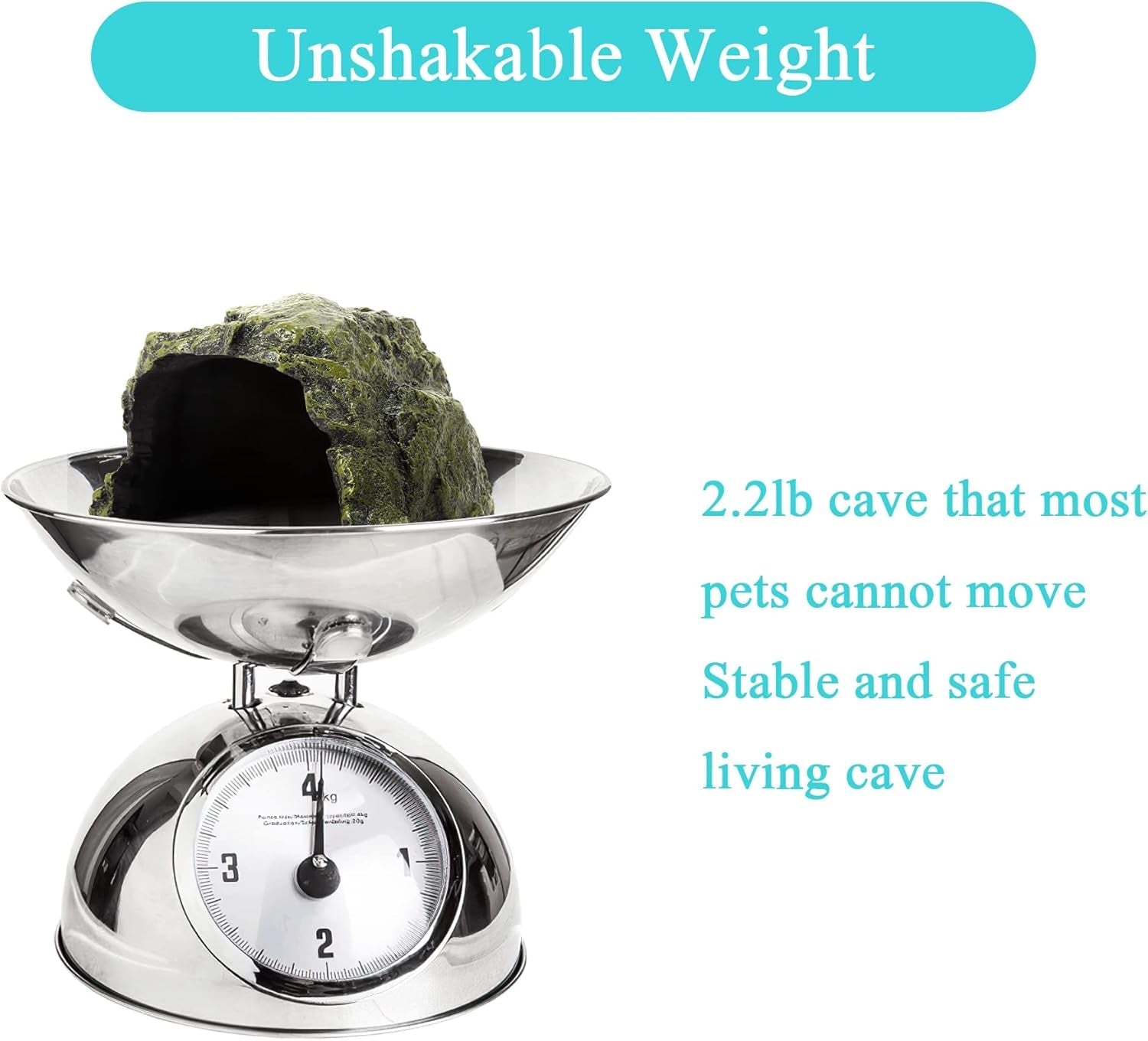 Reptile Rock Hide Cave – Natural Resin Hideout for Lizards, Geckos, Turtles, Frogs & Fish
