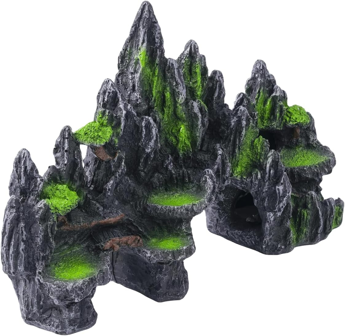 Large Aquarium Ornament – Mountain Cave, Tree House & Bridge | Fish Tank Décor