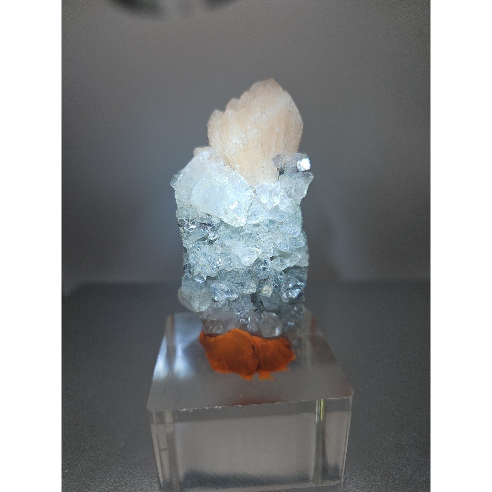 Apophyllite with Pink Stilbite Crystal Specimen — 51g | Natural Cluster from Madagascar
