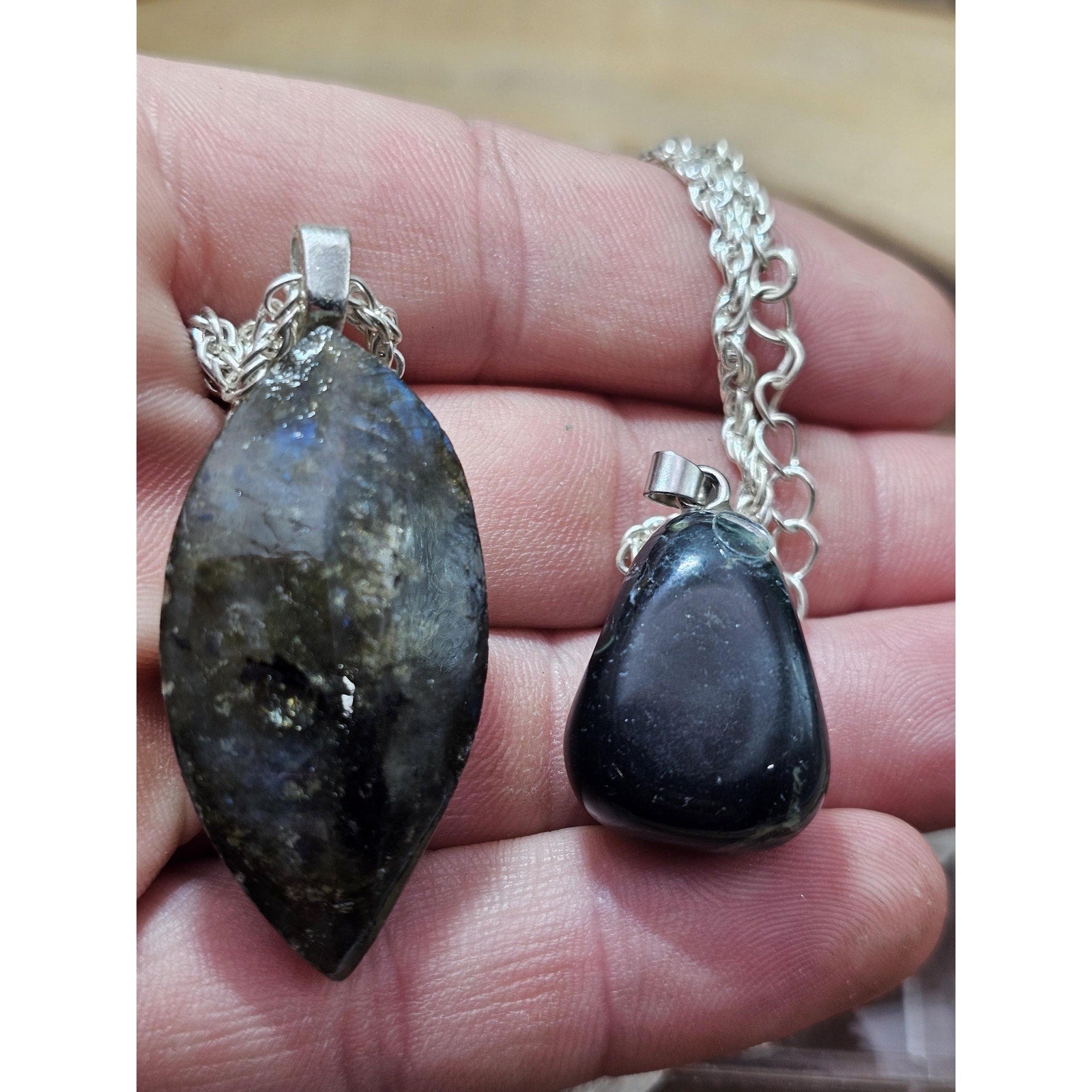 Labradorite & Kababa Jasper Necklace Set — 2-Piece | Natural Stone Jewelry